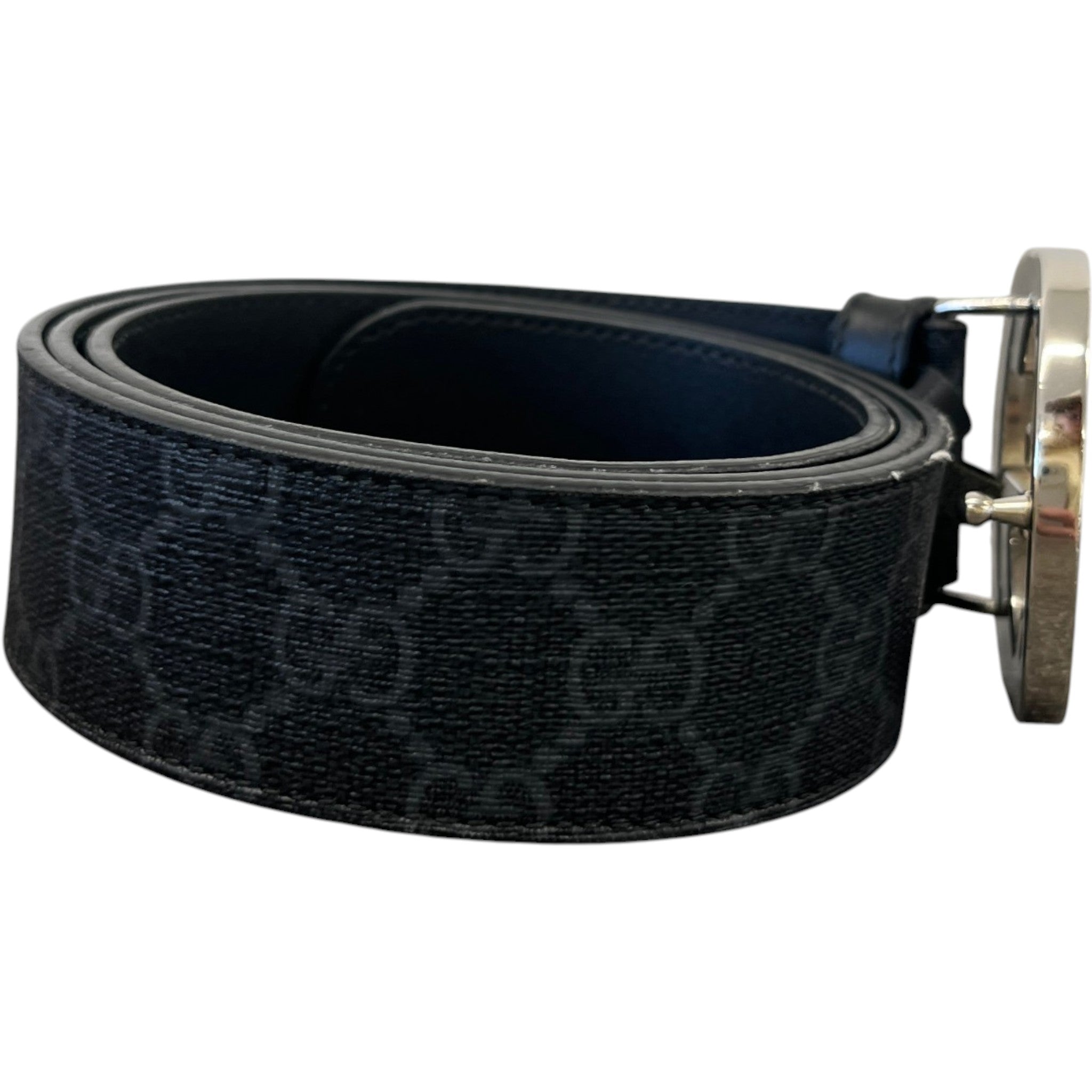 Men's Interlocking Gg Supreme Belt Black Size Waist 40"