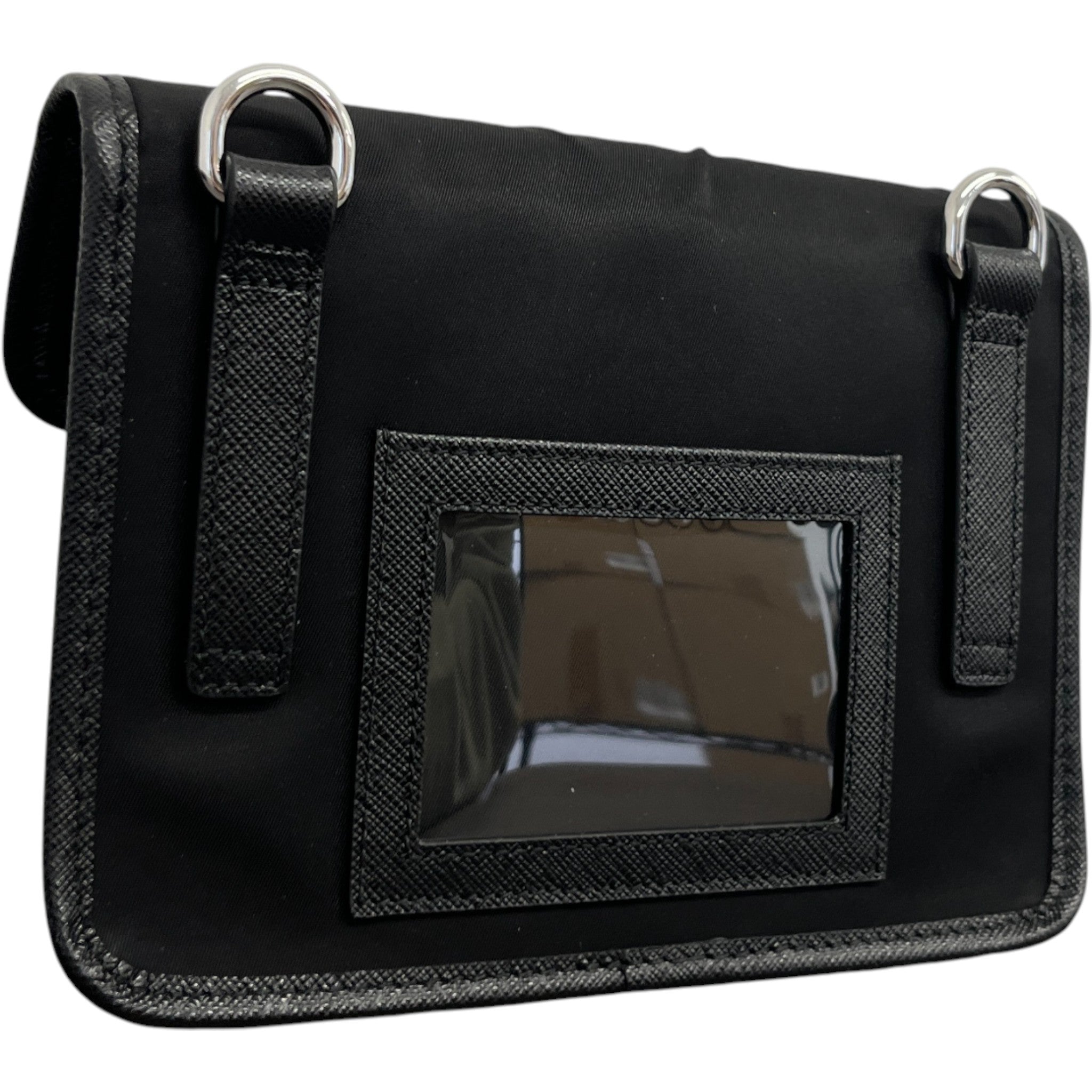 Men's Re-Nylon Saffiano Smartphone Case Bag Black