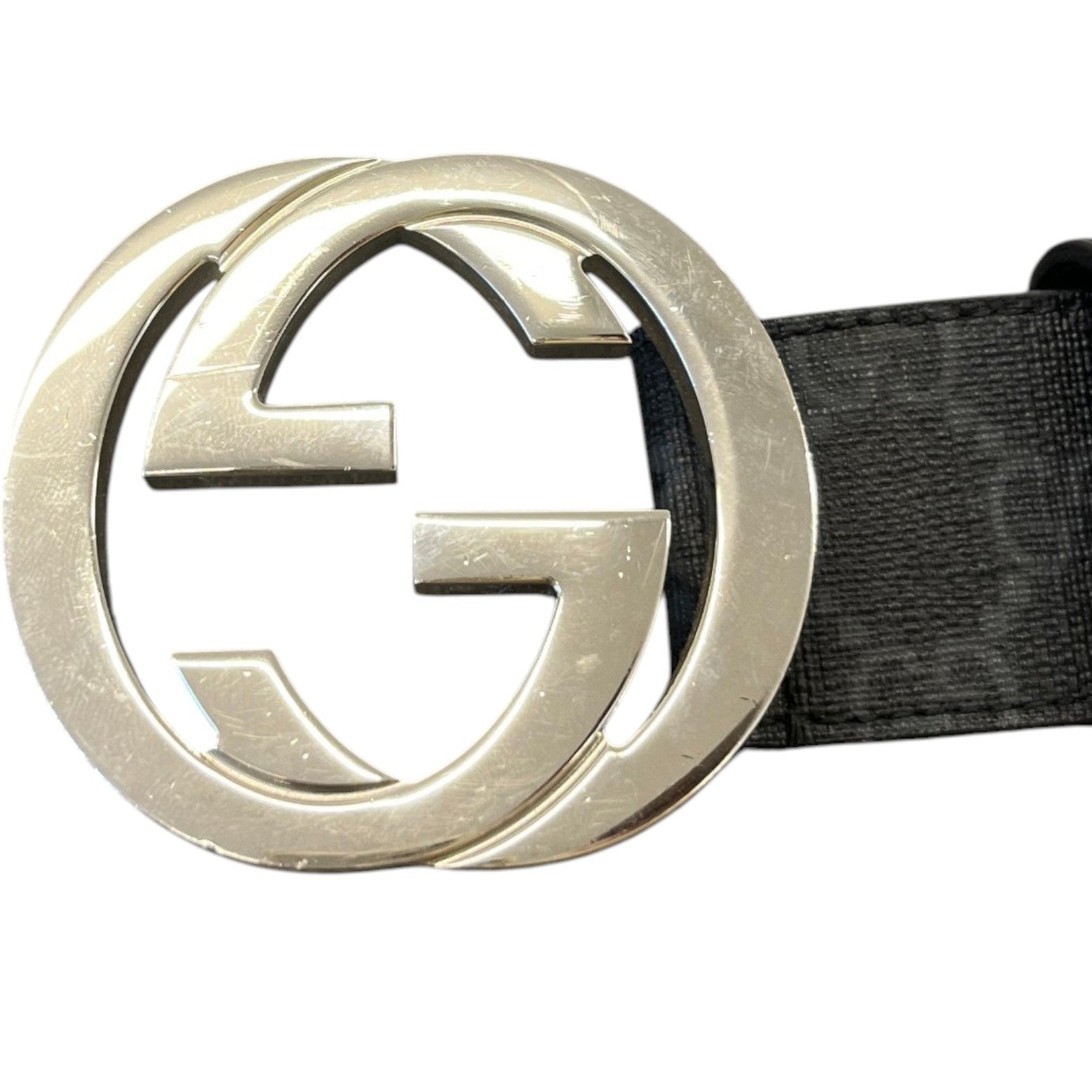 Men's Interlocking Gg Supreme Belt Black Size Waist 40"