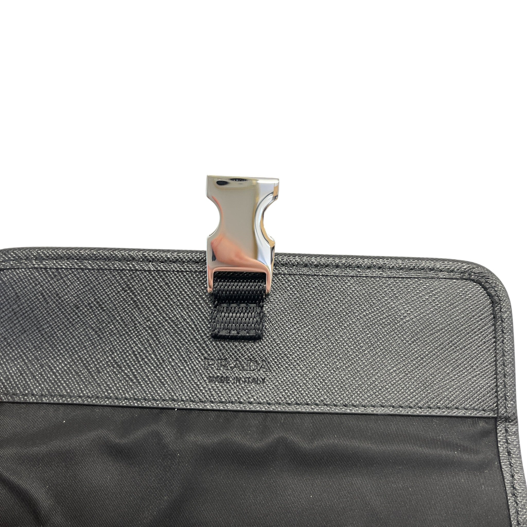 Men's Re-Nylon Saffiano Smartphone Case Bag Black