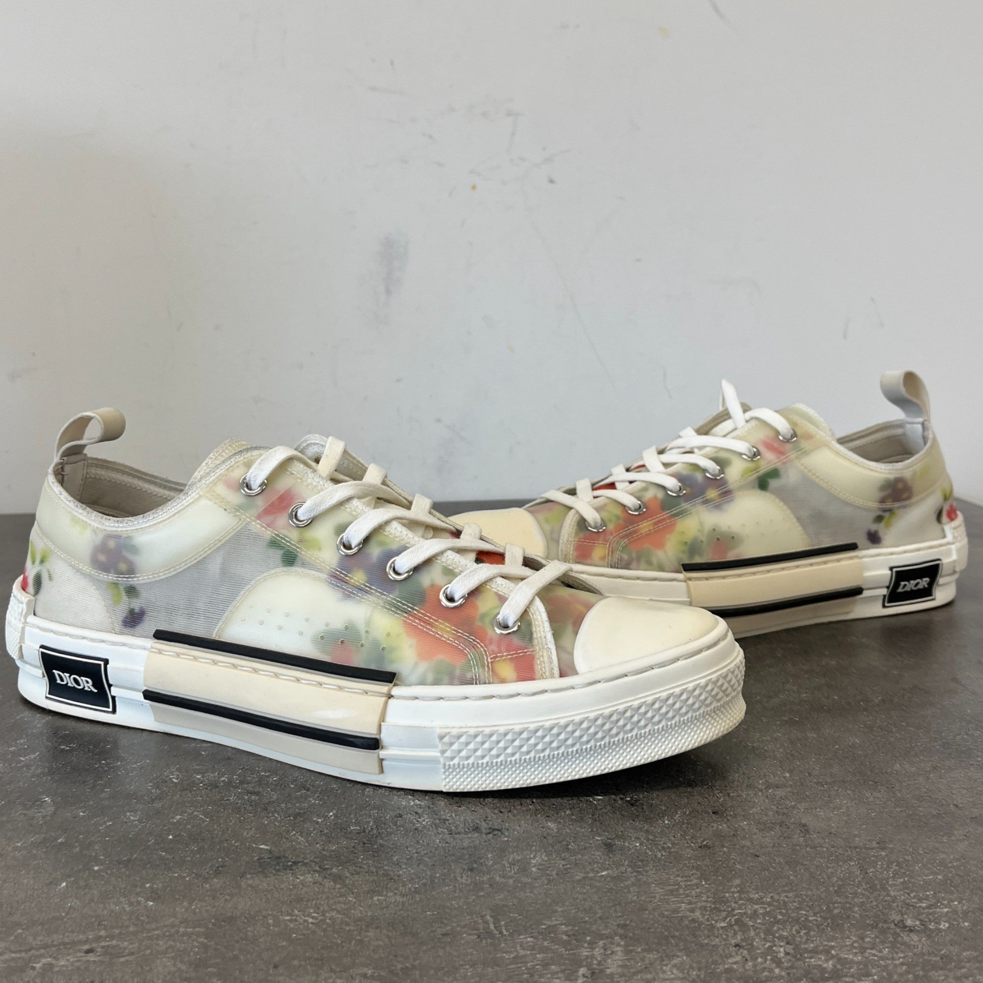 Men's B23 Floral Print Low Trainers White Size EU 44 / UK 10