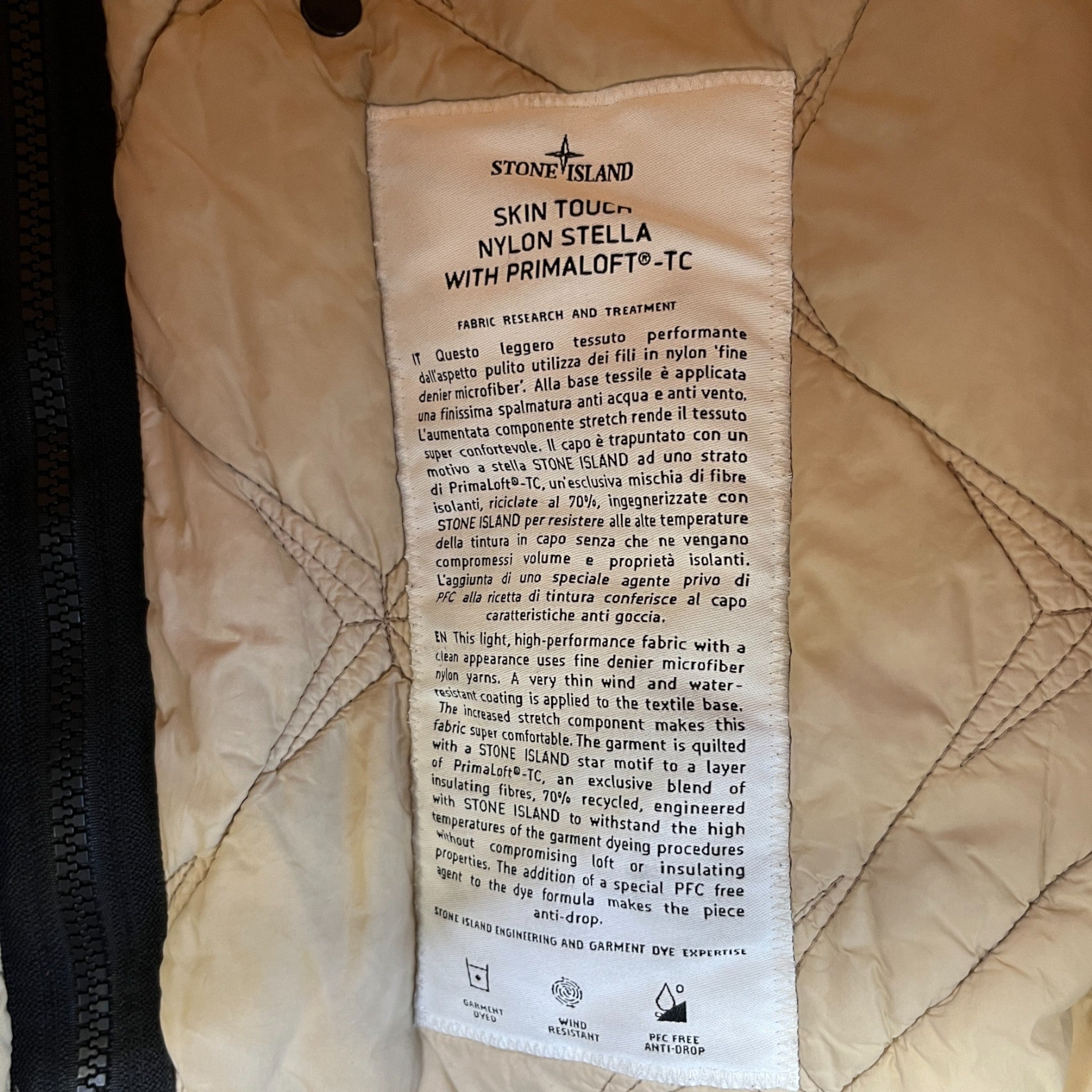 Men's Skin Touch Nylon Stella Jacket Cream Size L