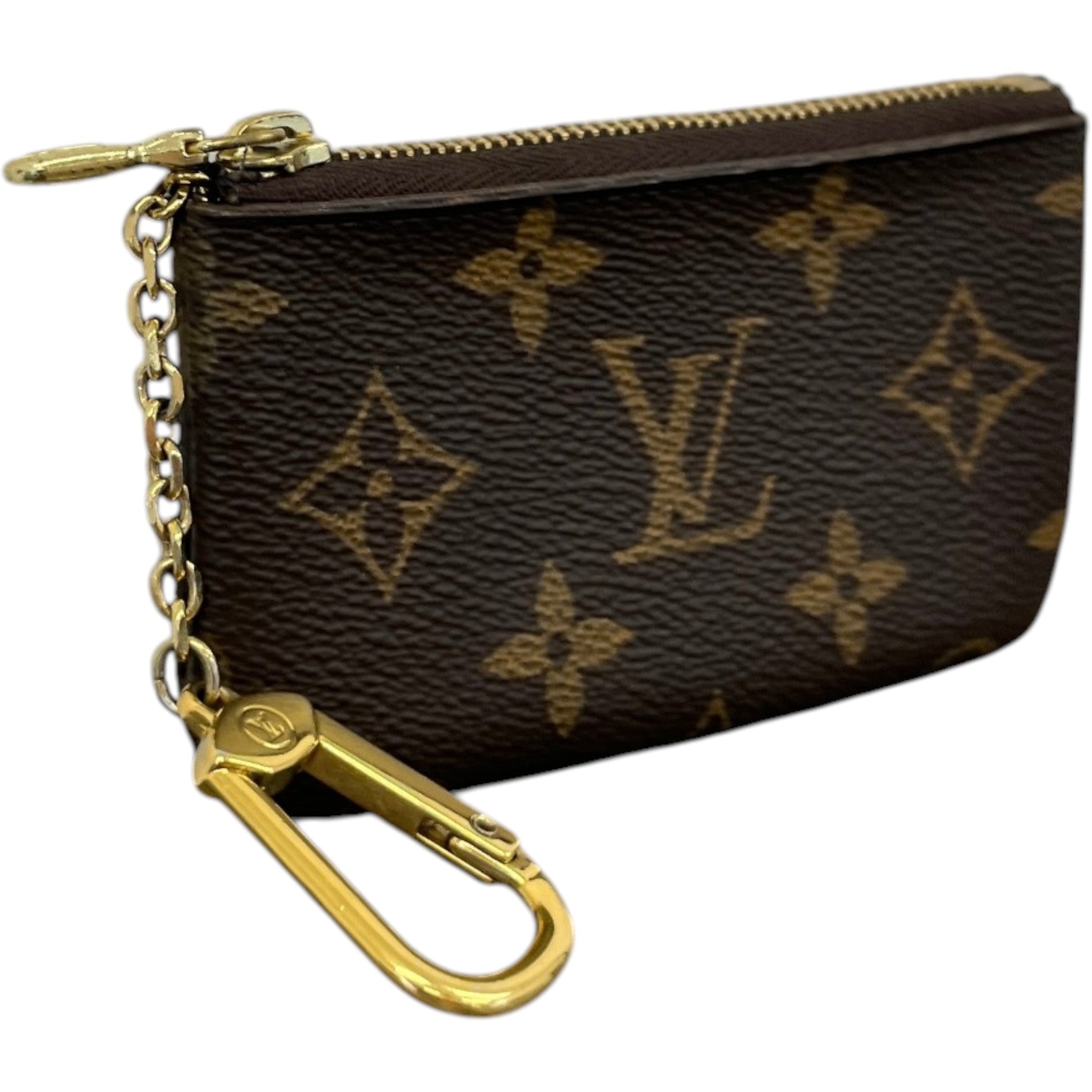 Classic Monogram Key Pouch Keyring Brown