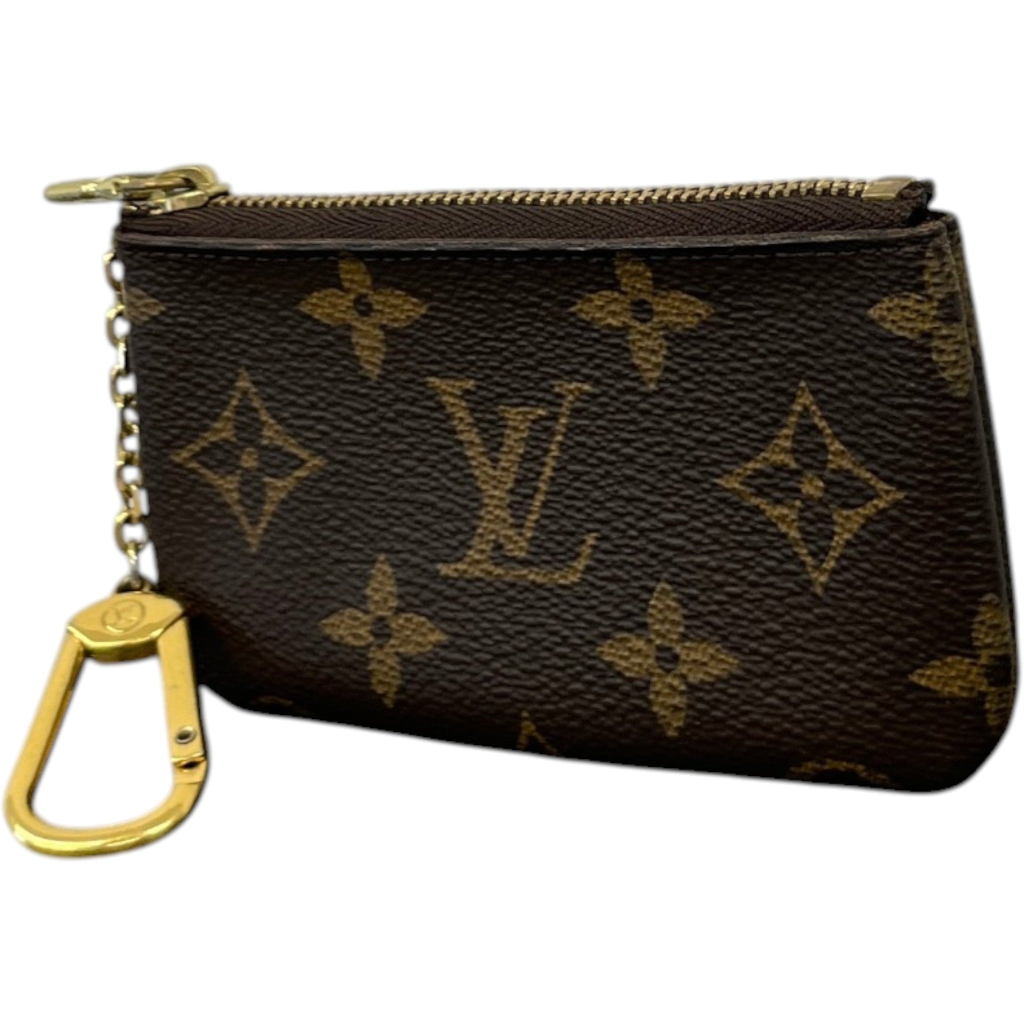 Classic Monogram Key Pouch Keyring Brown