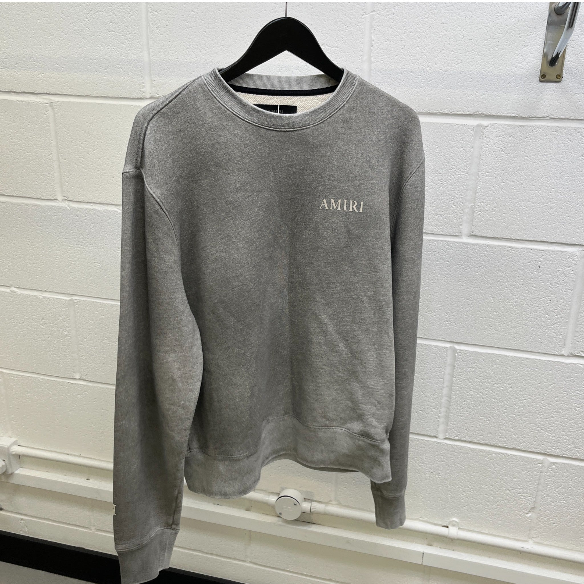 Men's Logo Print Jumper Grey Size M