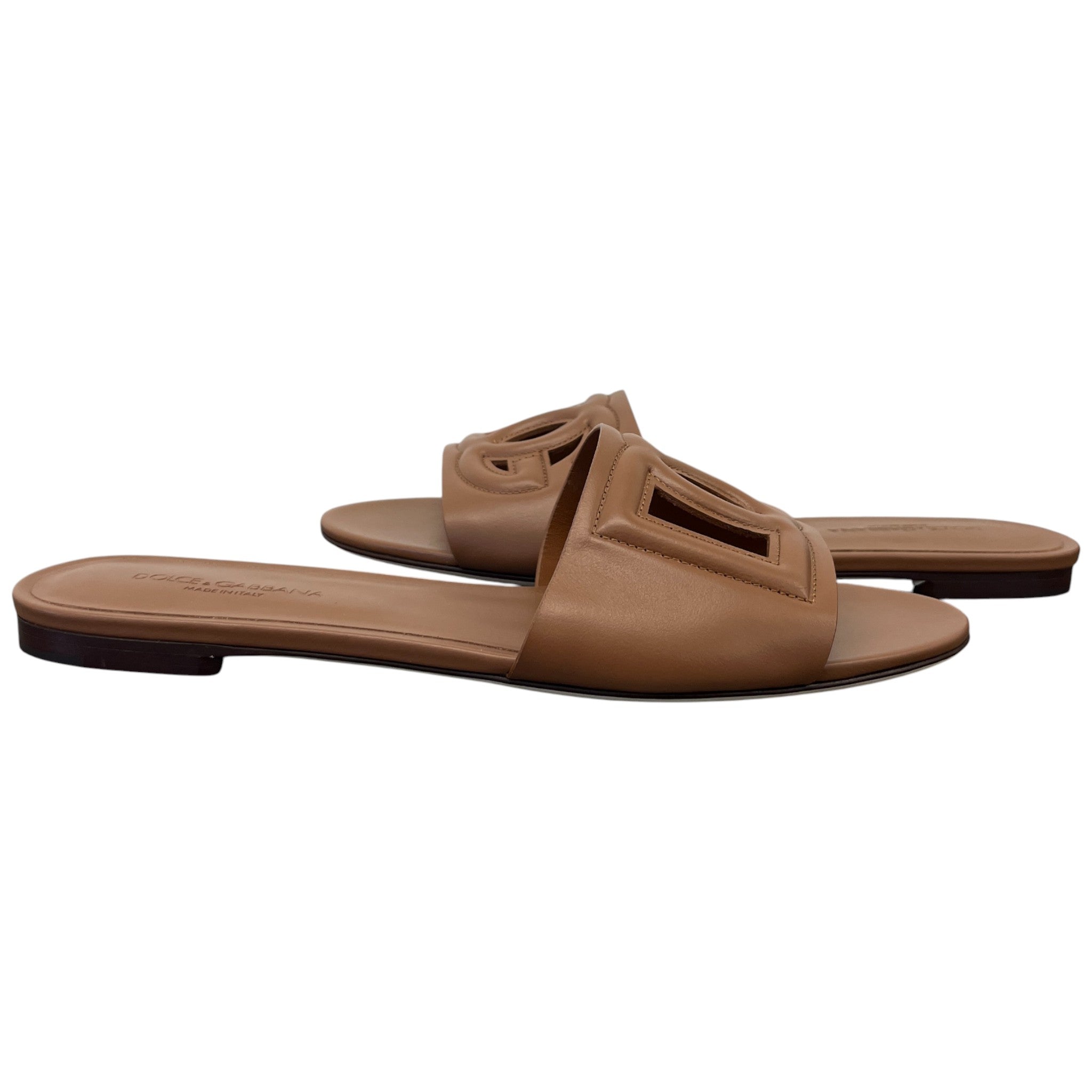 Women's Dg Logo Slides Brown Size EU 41 / UK 8