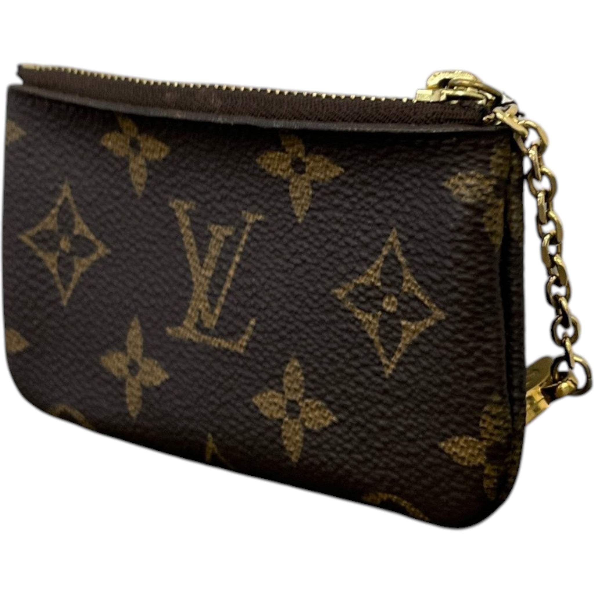 Classic Monogram Key Pouch Keyring Brown