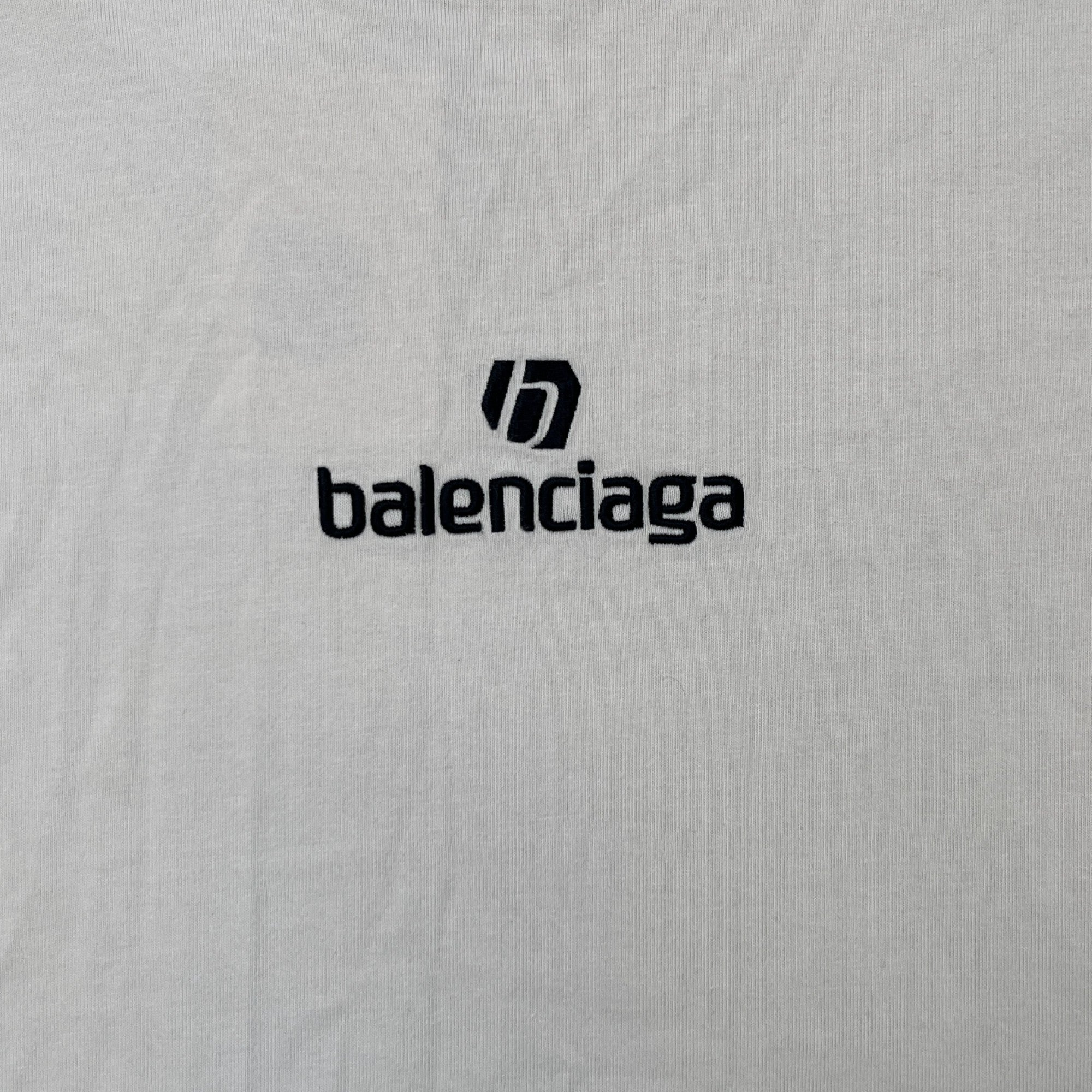 Men's Oversized Embroidered Logo T-Shirt Cream Size XS