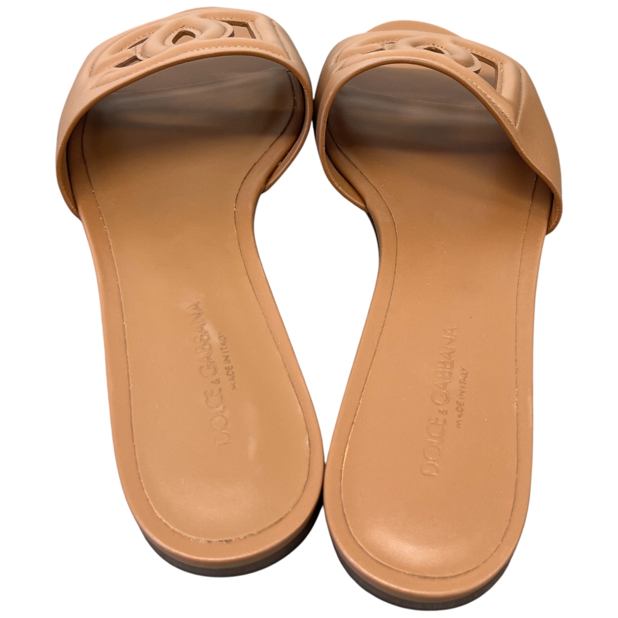 Women's Dg Logo Slides Brown Size EU 41 / UK 8