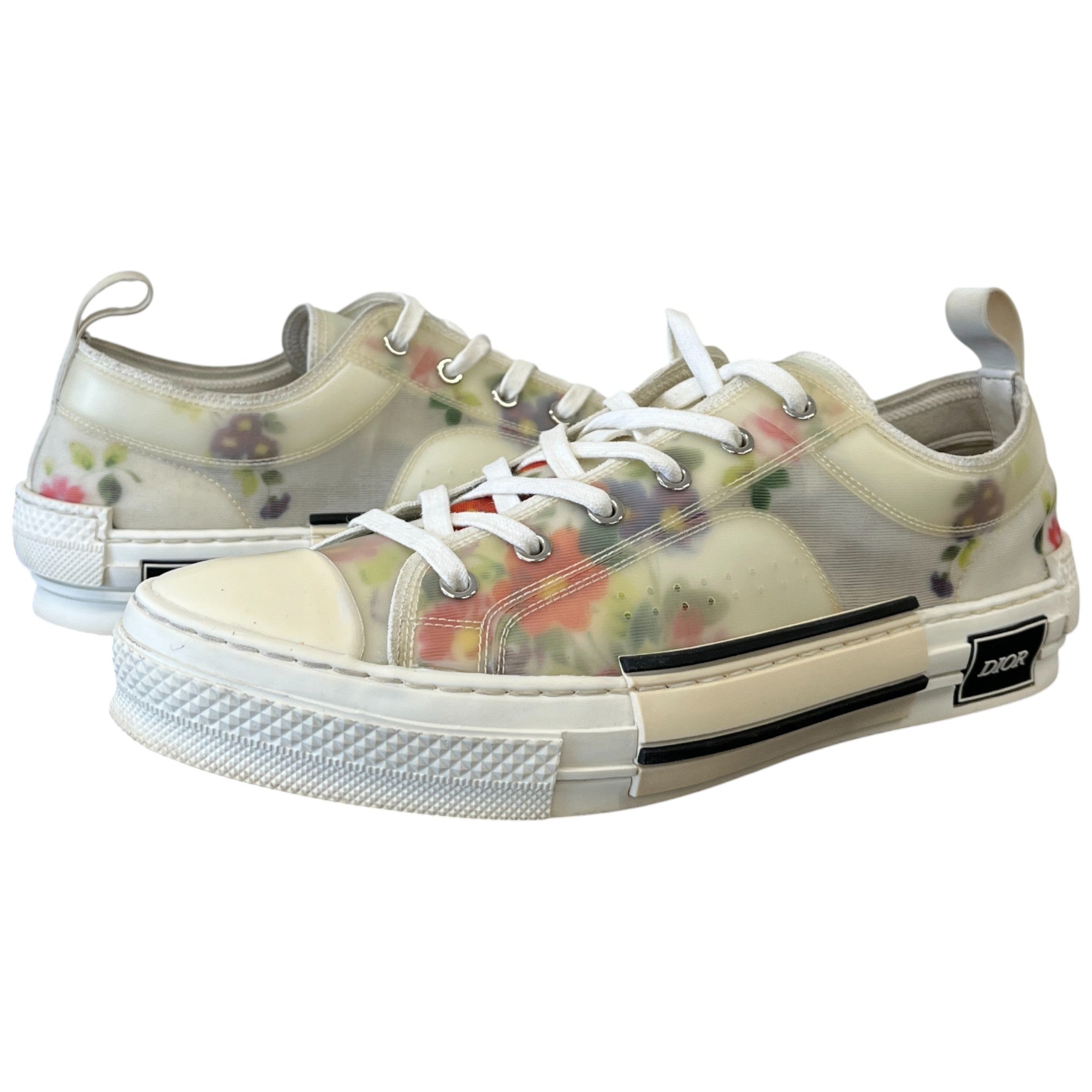 Men's B23 Floral Print Low Trainers White Size EU 44 / UK 10