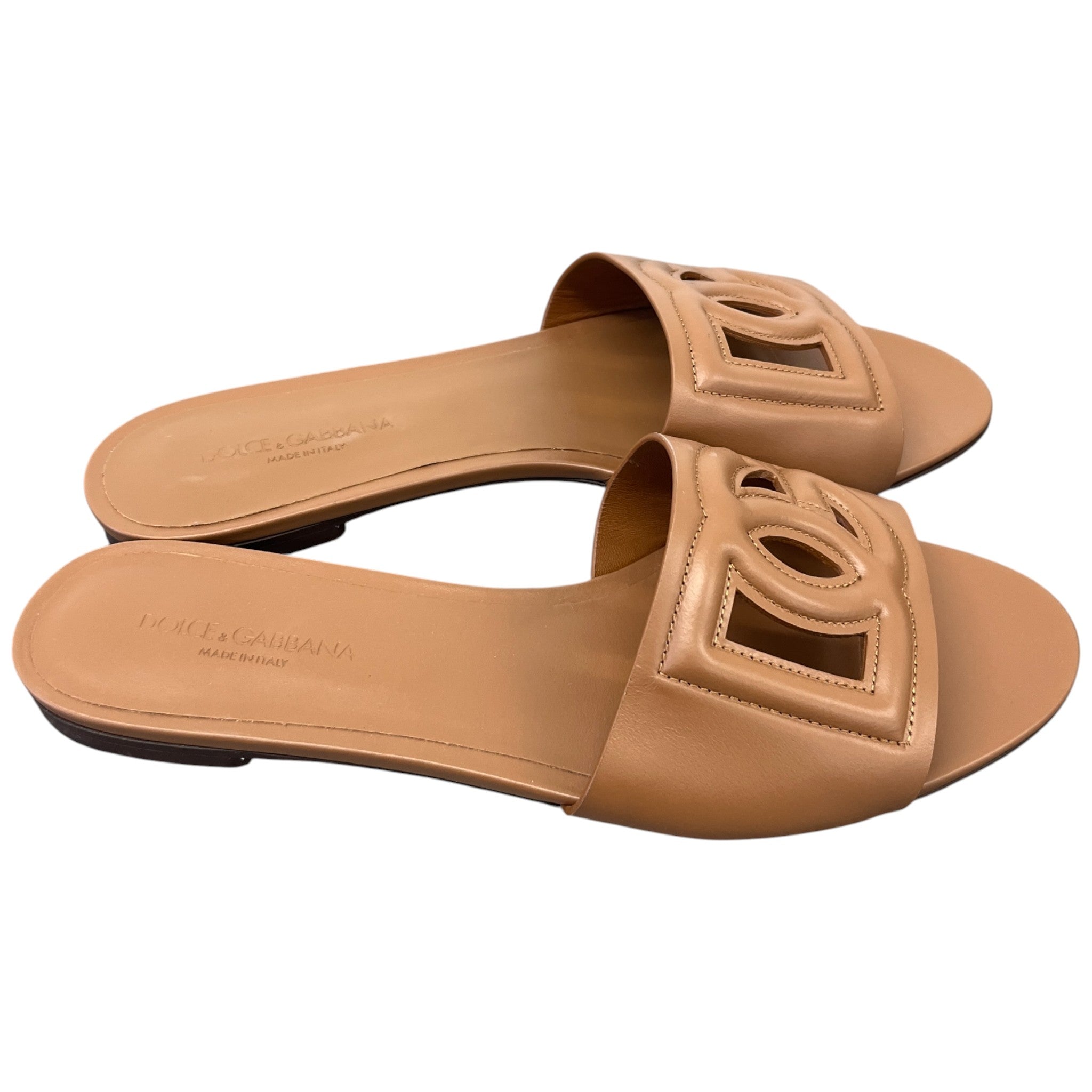Women's Dg Logo Slides Brown Size EU 41 / UK 8
