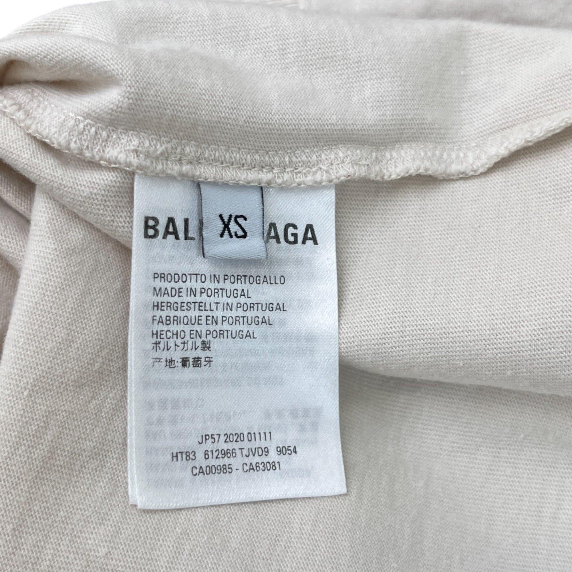 Men's Oversized Embroidered Logo T-Shirt Cream Size XS