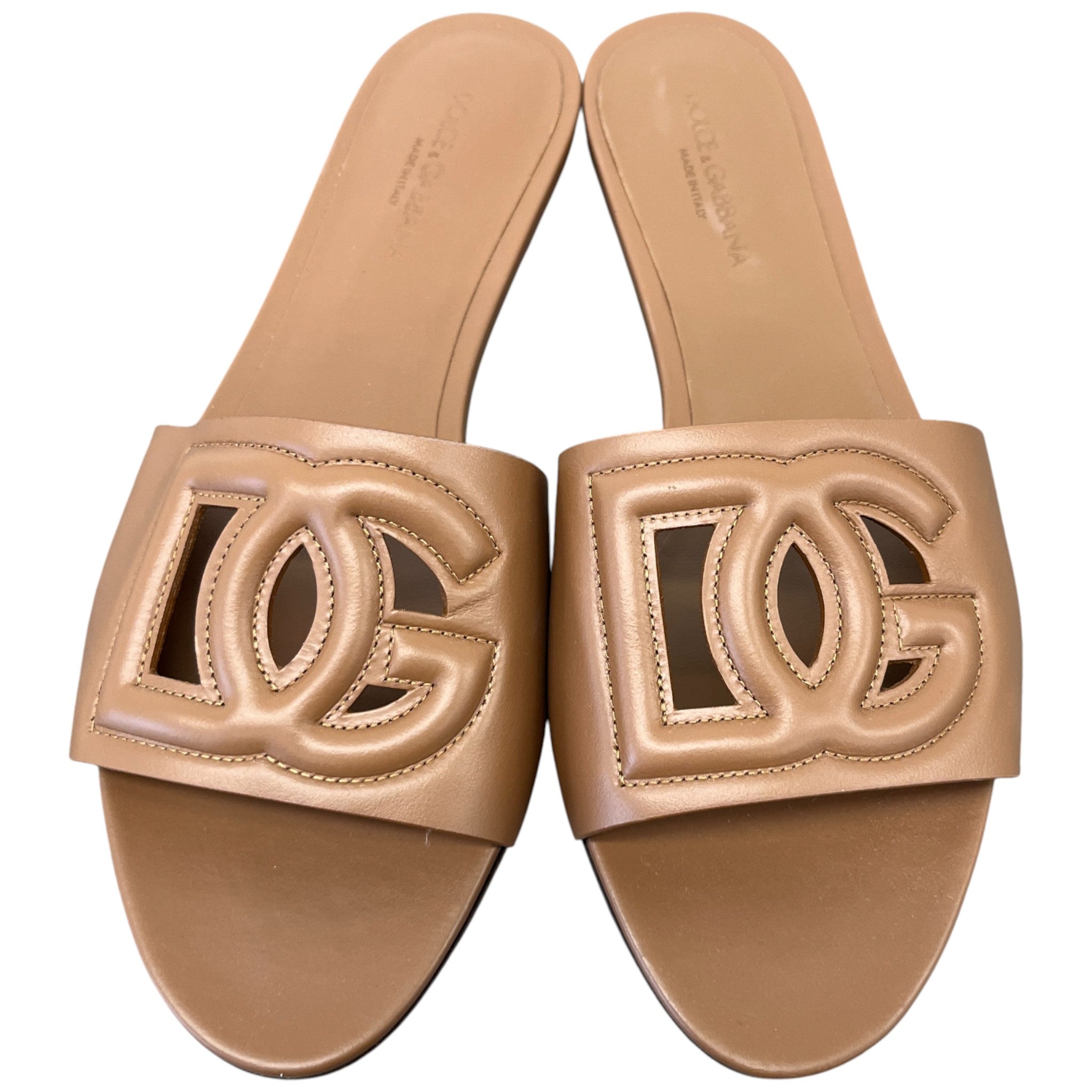 Women's Dg Logo Slides Brown Size EU 41 / UK 8