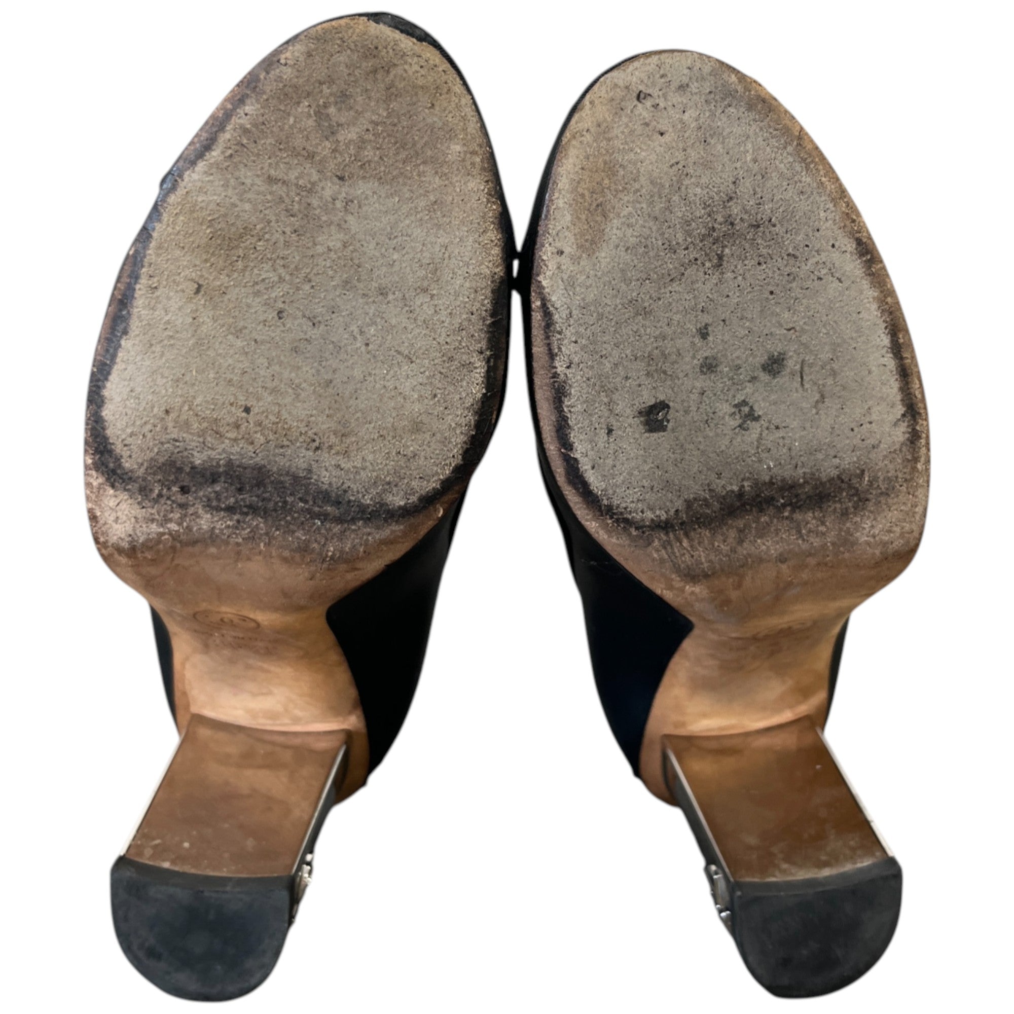 Women's Grosgrain Cap Toe Logo Mules Black Size EU 36.5 / UK 3.5