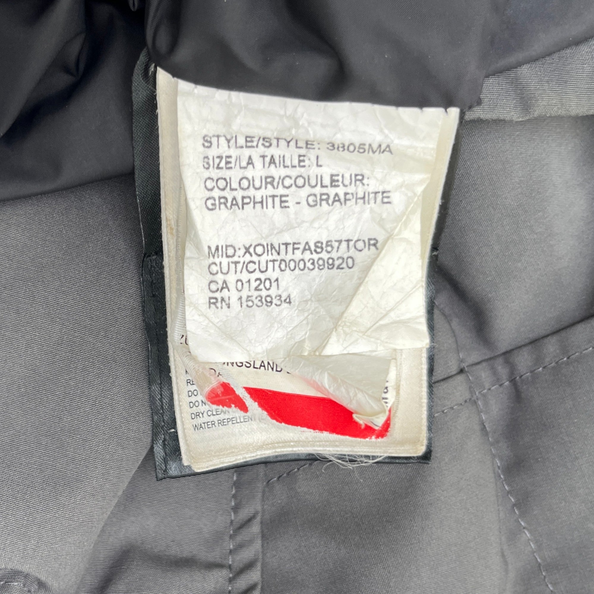 Men's Carson Down Jacket Charcoal Size L