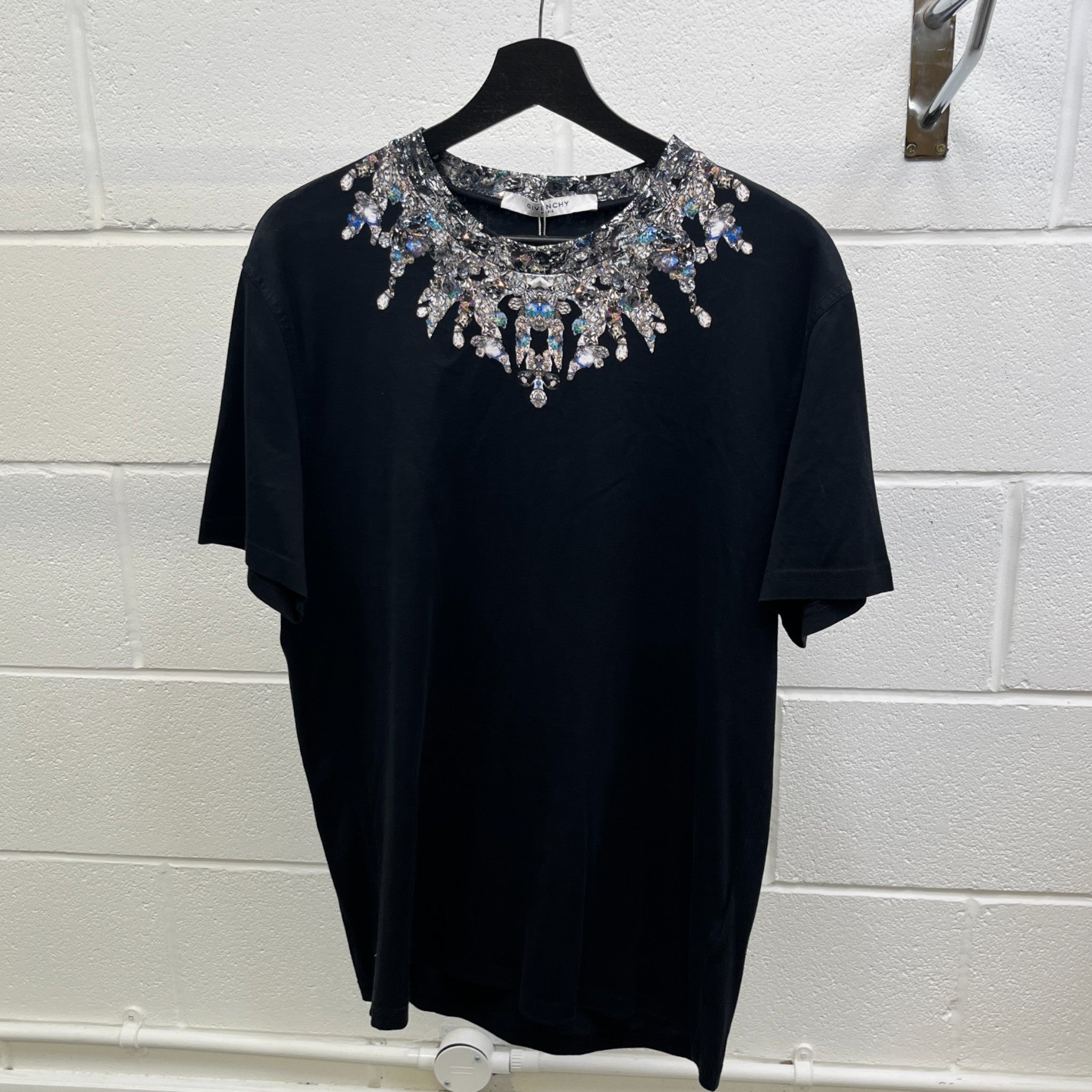 Men's Diamond Print T-Shirt Black Size L