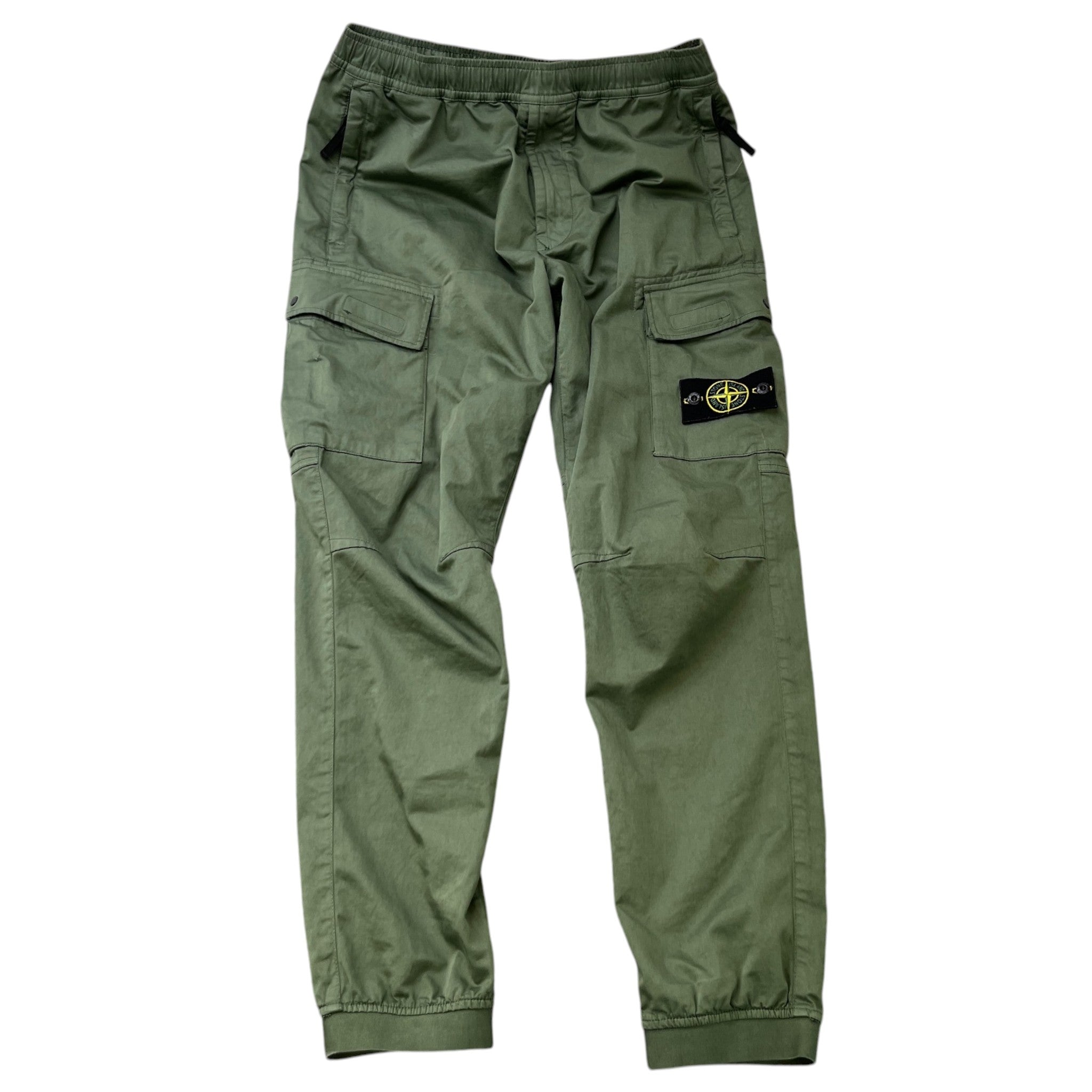 Men's Applique Logo Cargos Green Size Waist 34"