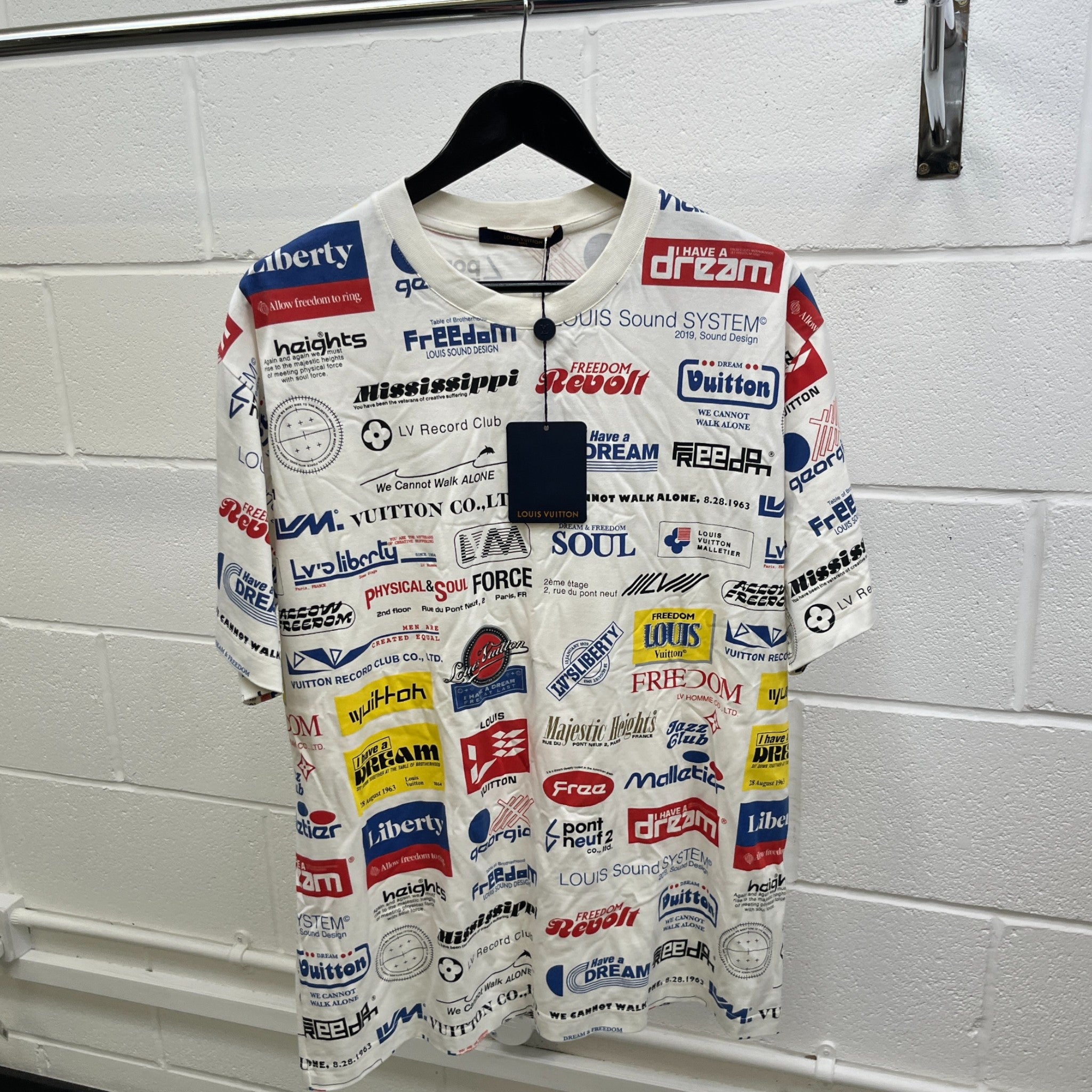 Men's Allover Logo T-Shirt White Size XL