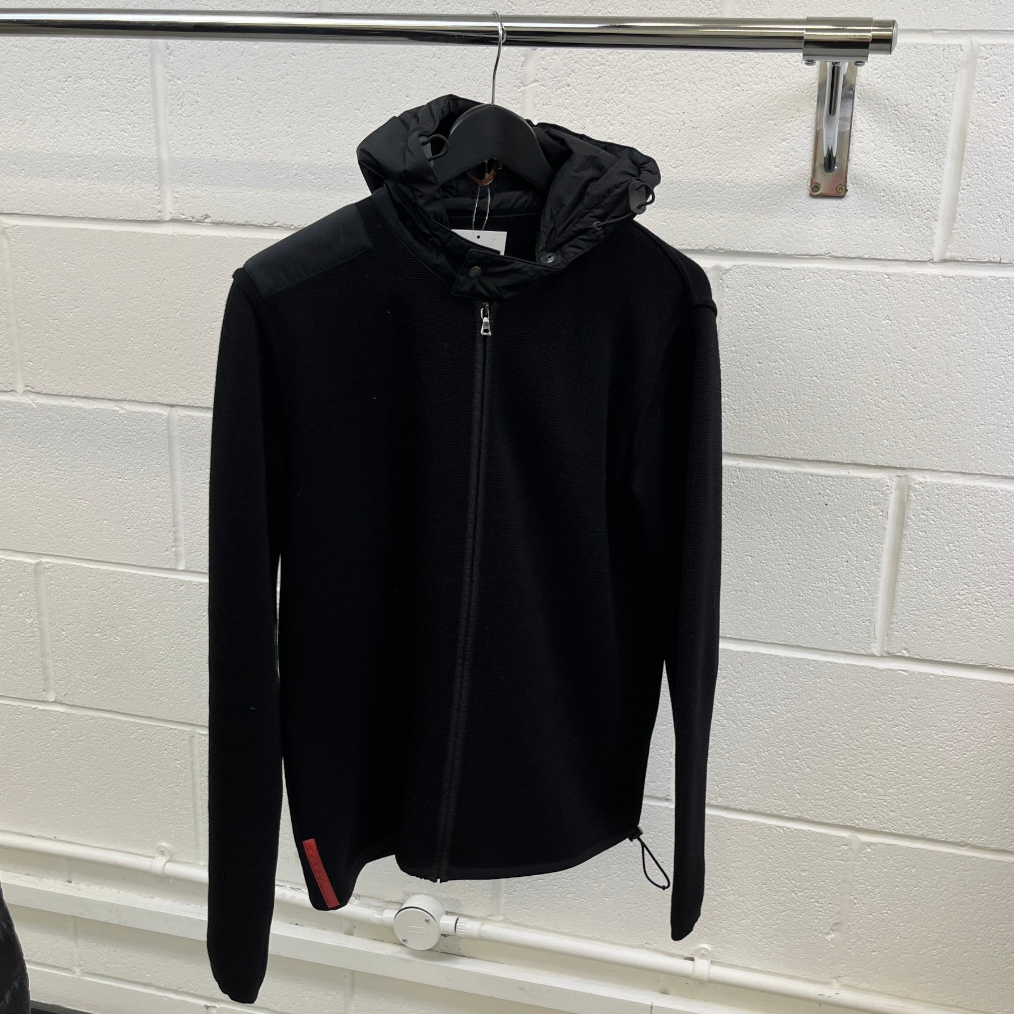 Men's 00S Nylon Zip Up Hoodie Black Size IT 50 / UK L
