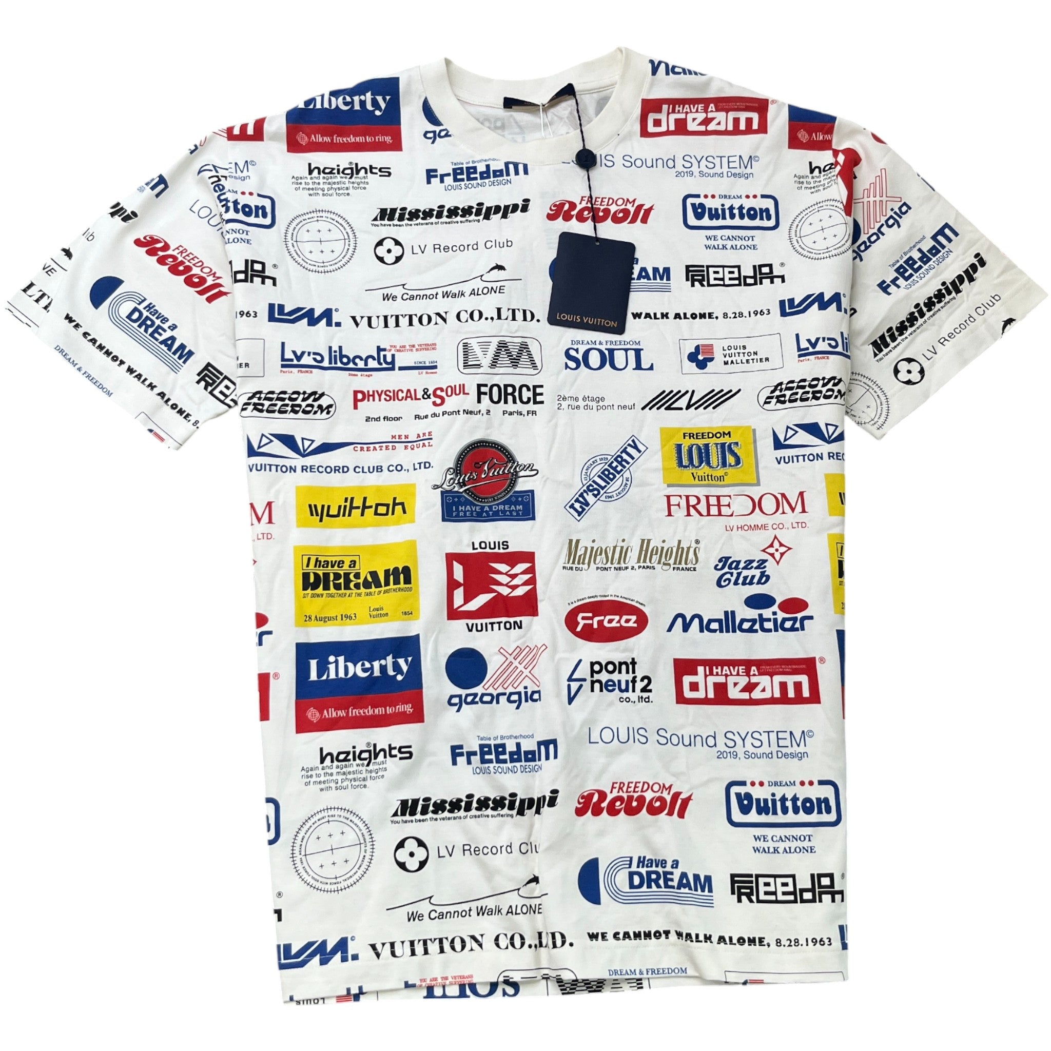 Men's Allover Logo T-Shirt White Size XL