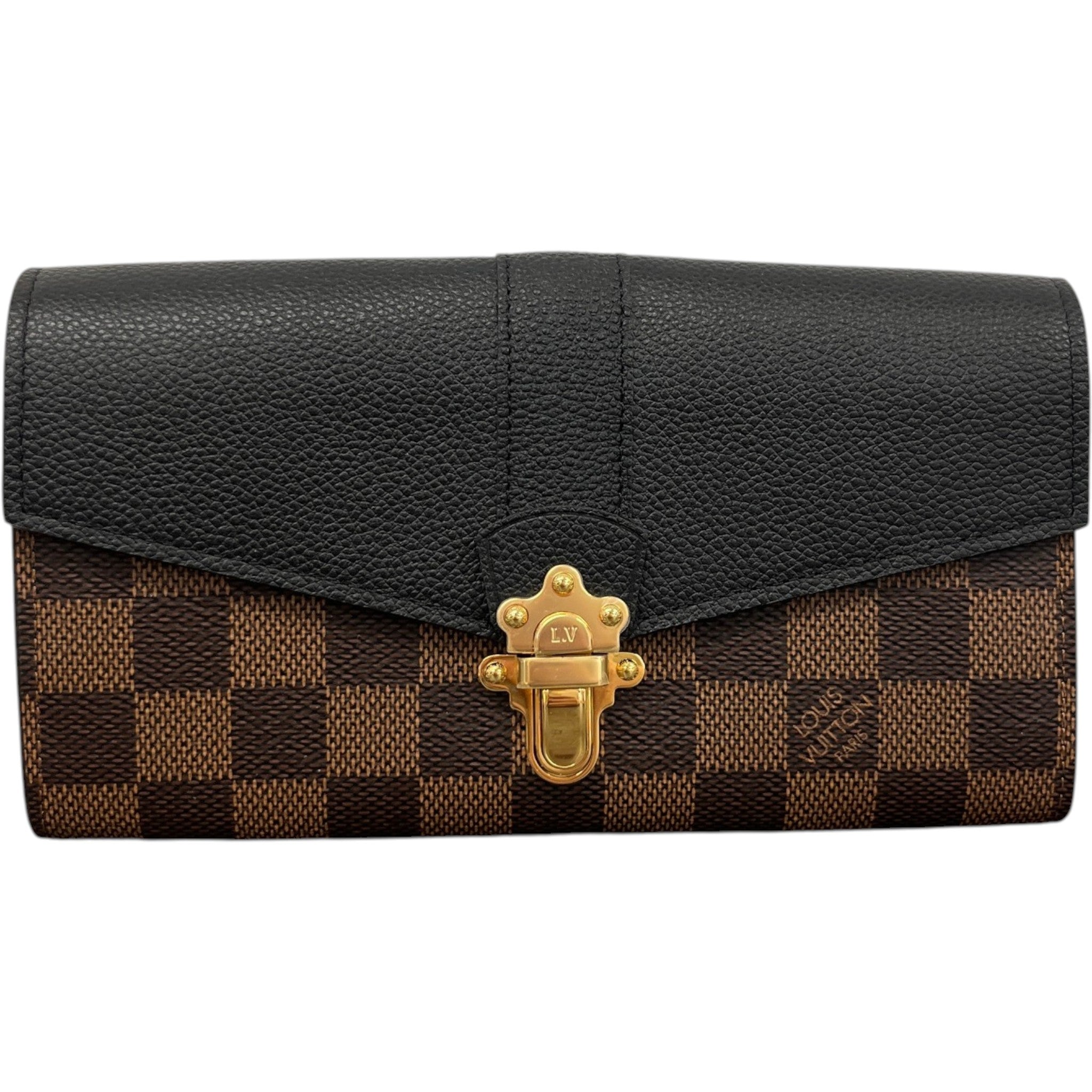 Women's Damier Ebene Clapton Wallet Black