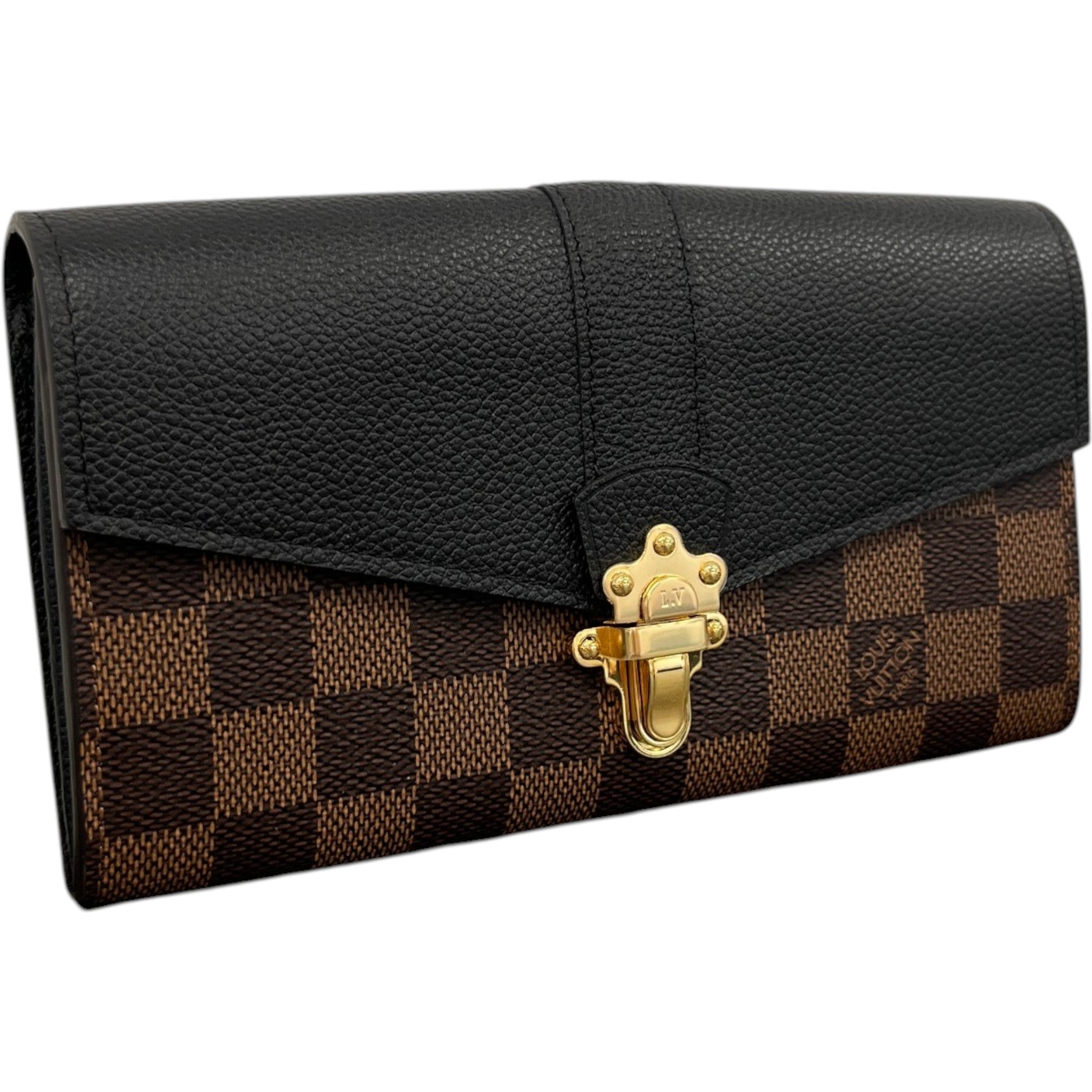 Women's Damier Ebene Clapton Wallet Black