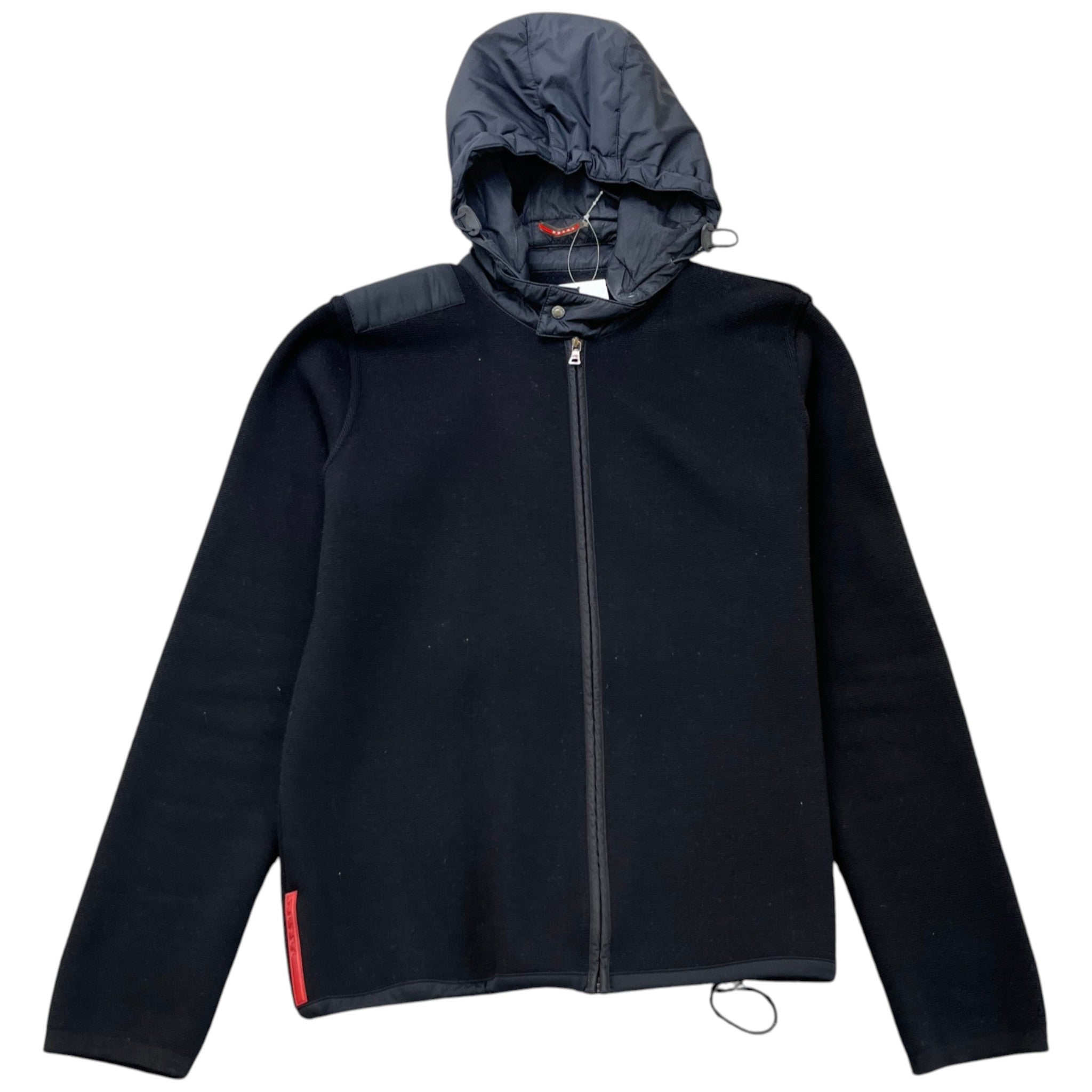 Men's 00S Nylon Zip Up Hoodie Black Size IT 50 / UK L
