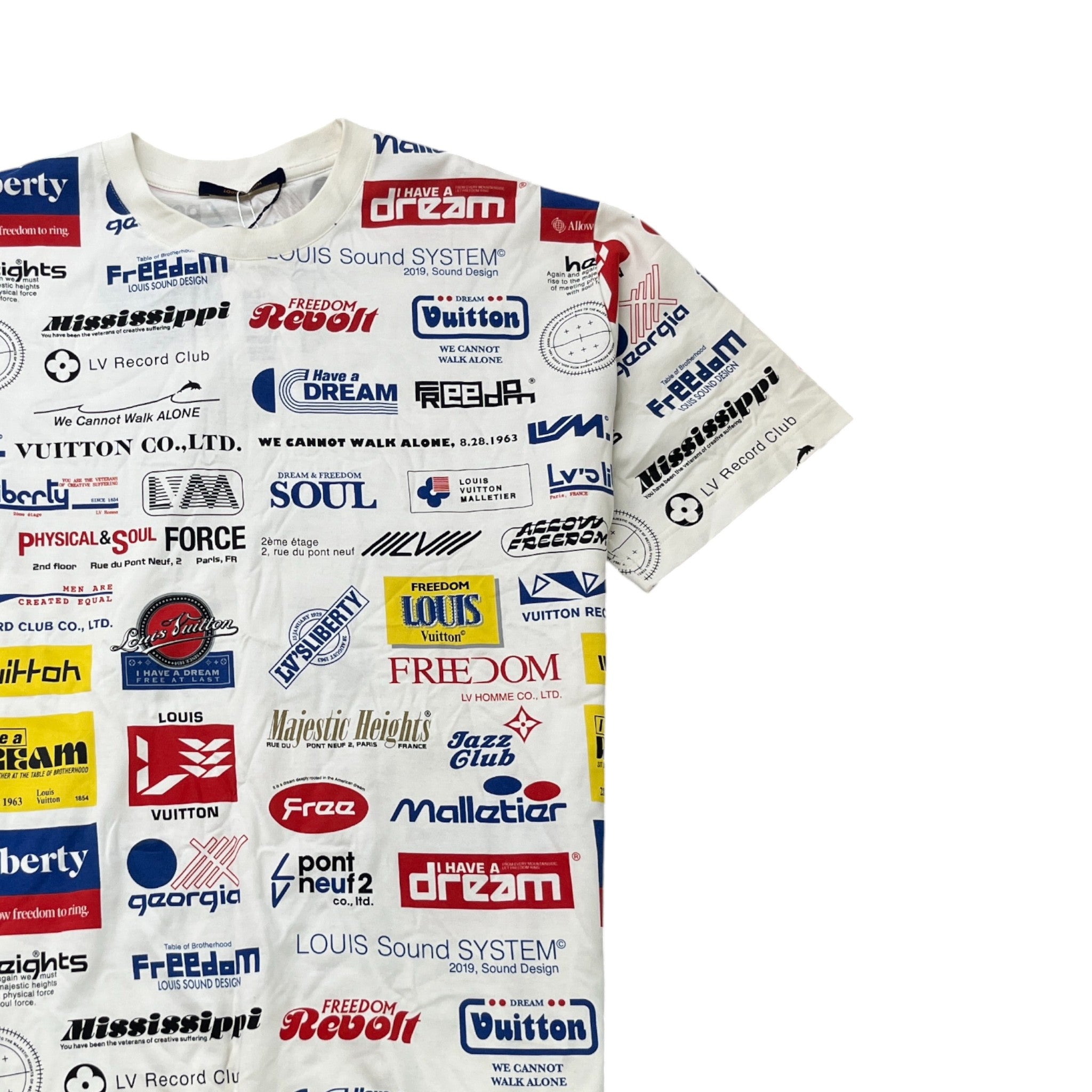 Men's Allover Logo T-Shirt White Size XL