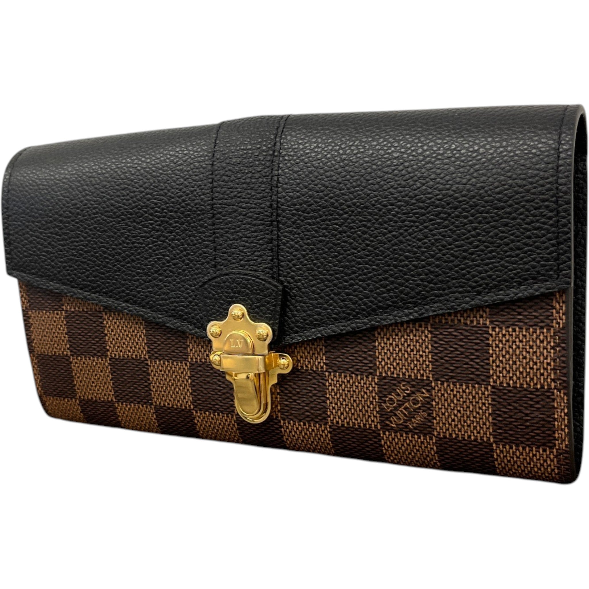 Women's Damier Ebene Clapton Wallet Black