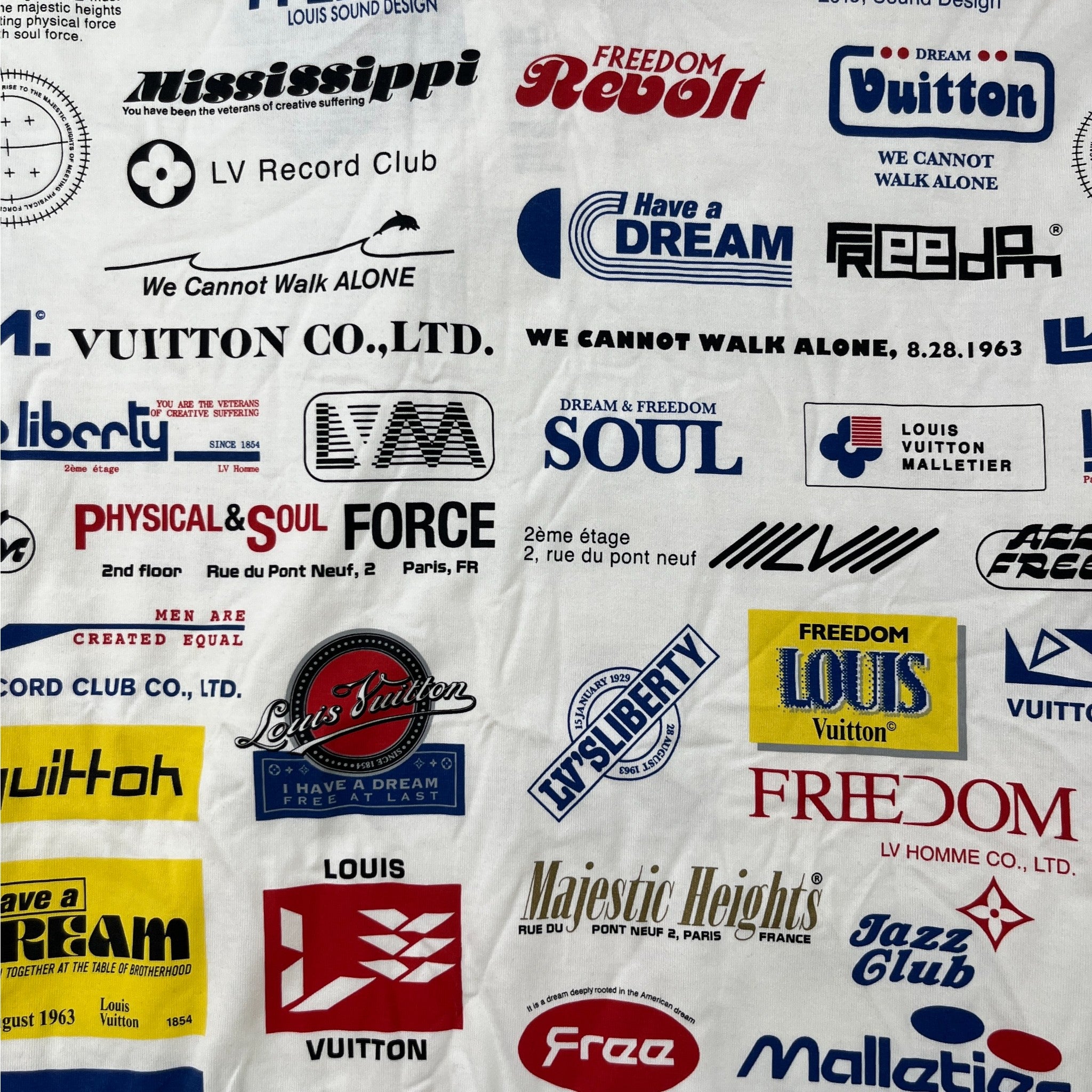 Men's Allover Logo T-Shirt White Size XL