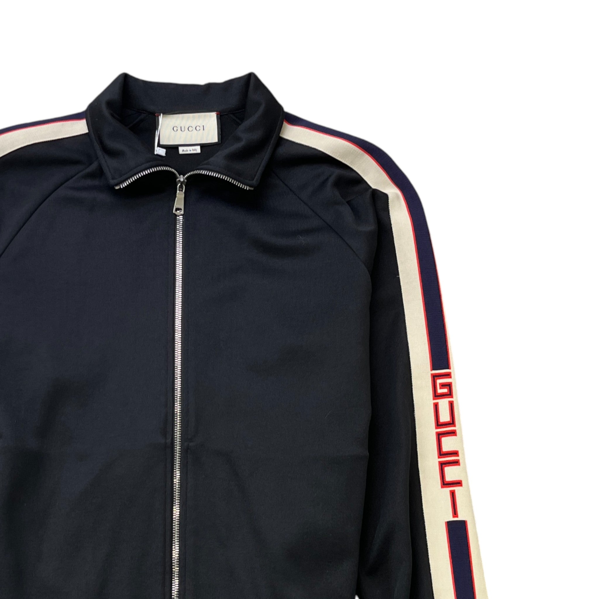 Men's Tape Logo Track Jacket Black Size S