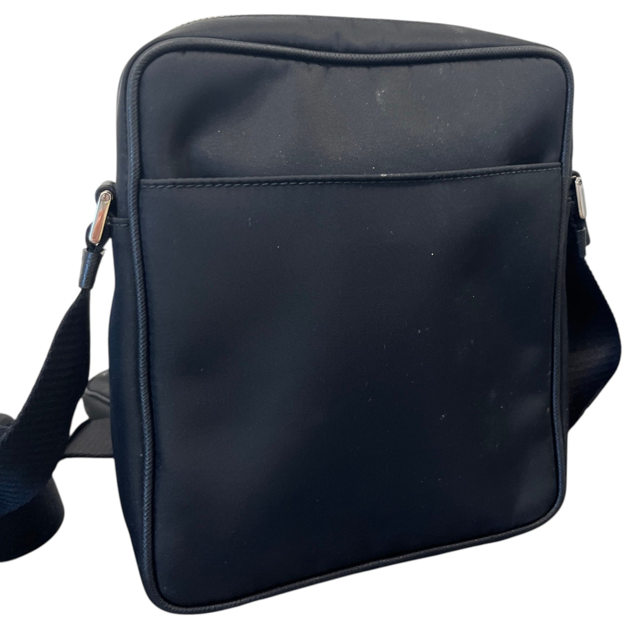 Men's Plaque Logo Messenger Bag Black
