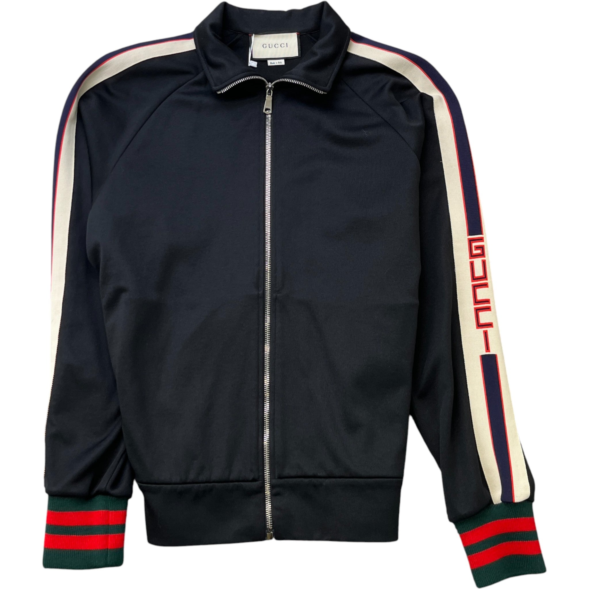 Men's Tape Logo Track Jacket Black Size S