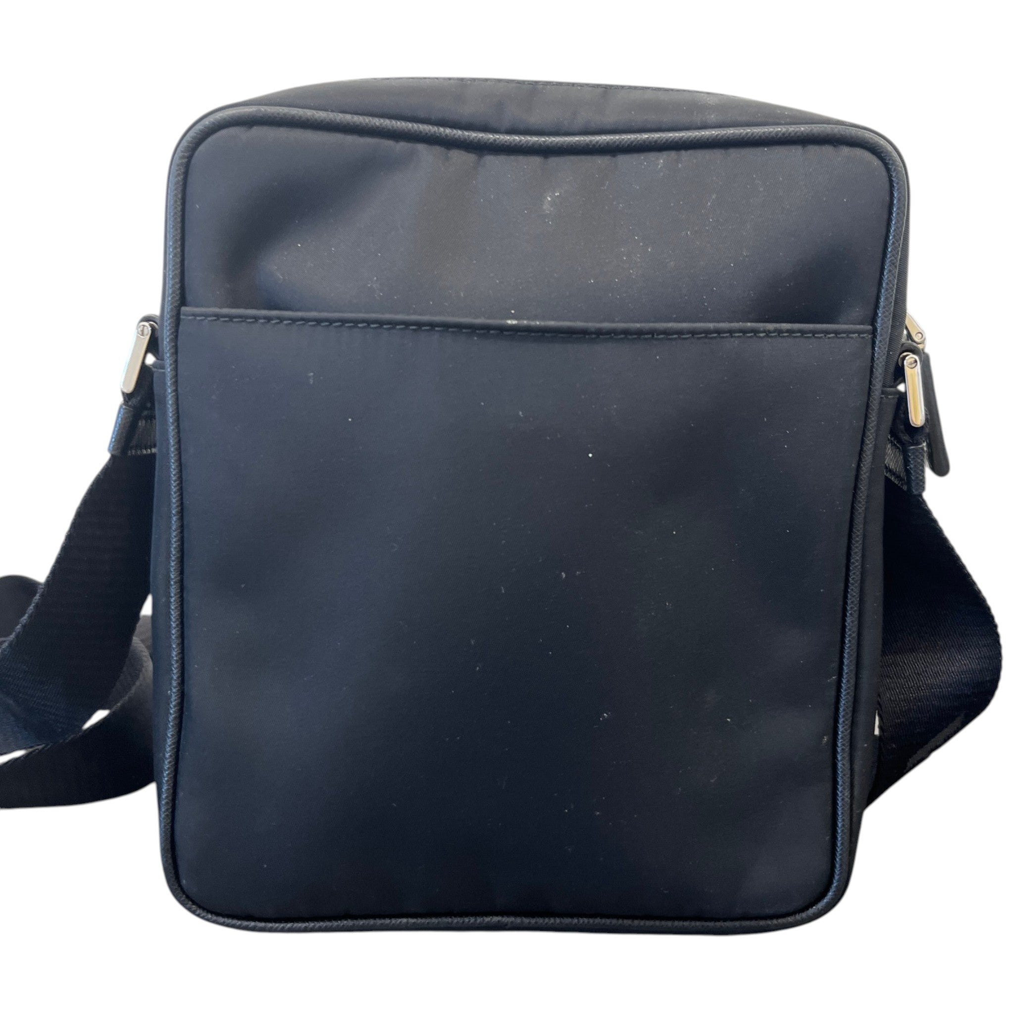 Men's Plaque Logo Messenger Bag Black