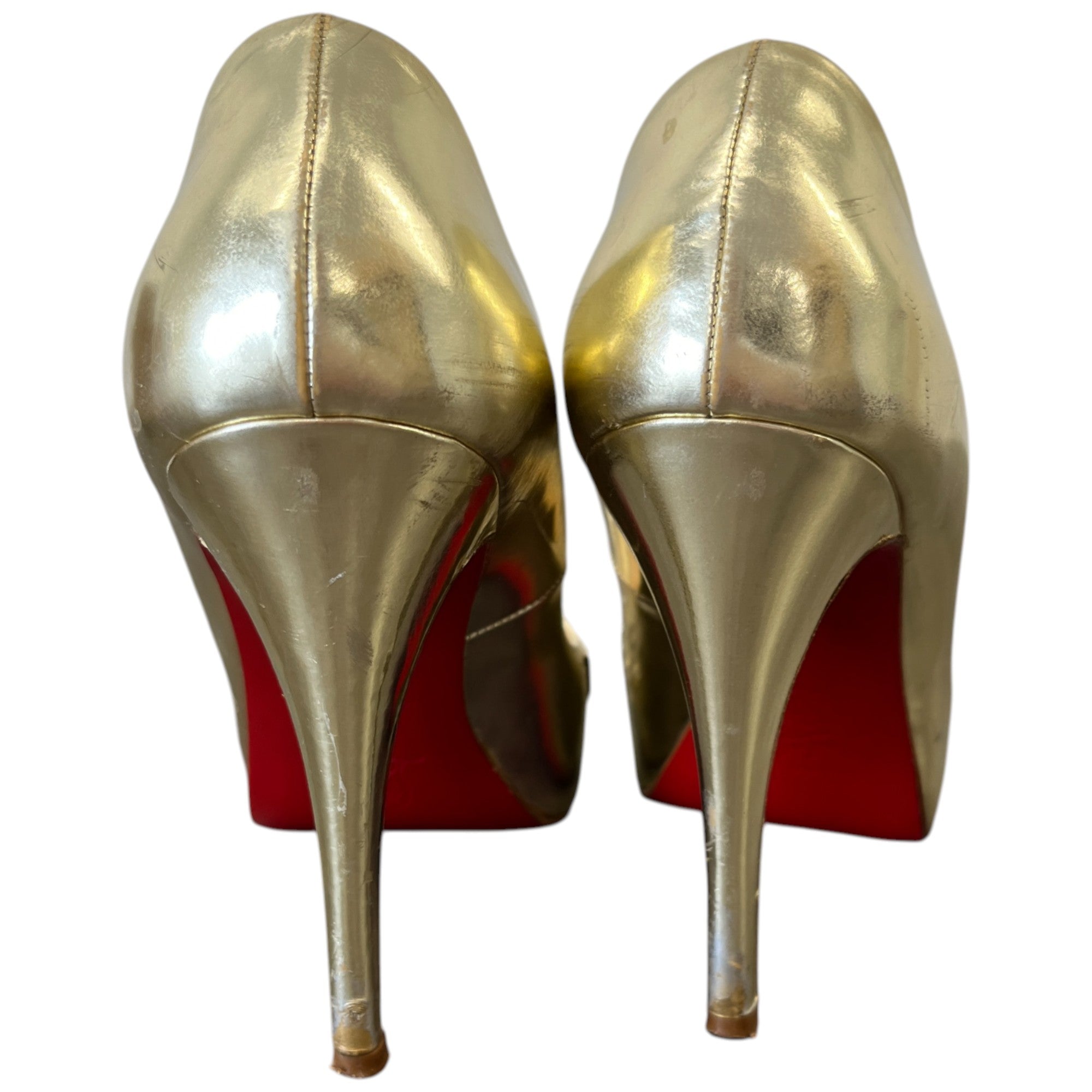 Women's Crystal Embellished Heels Gold Size EU 38 / UK 5