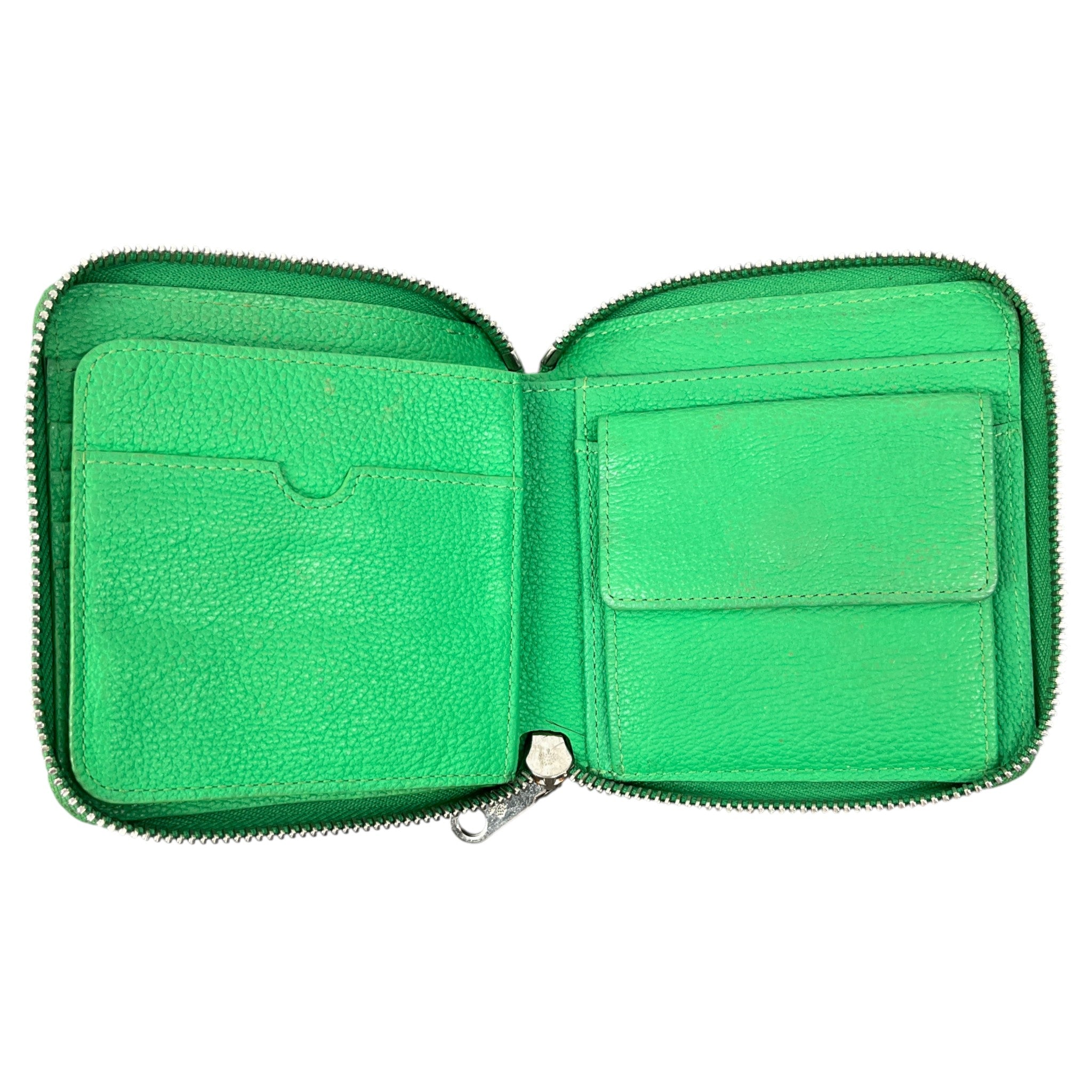 Women's Grained Leather Wallet Green