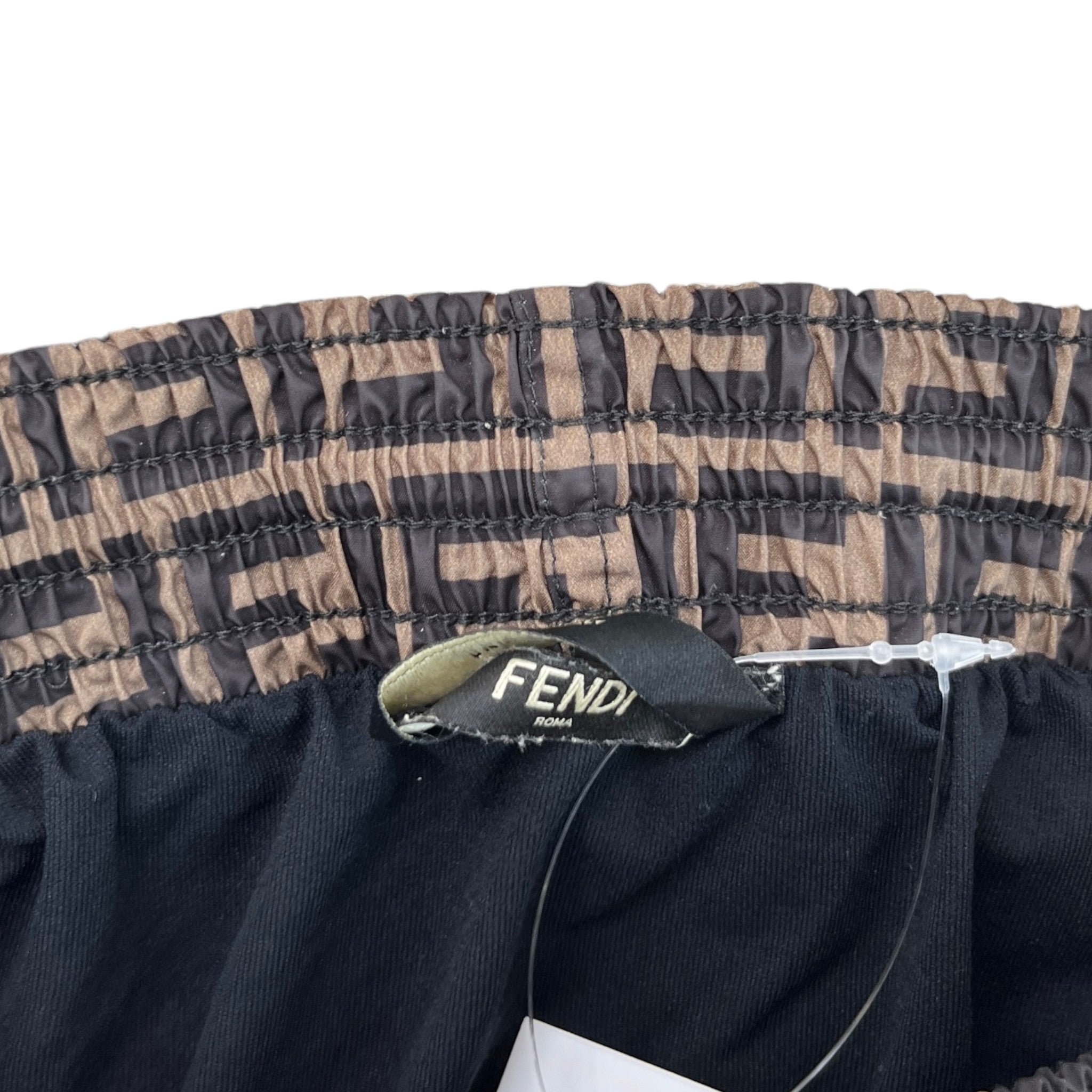 Men's Ff Monogram Motif Swim Shorts Brown Size W30 / IT 46