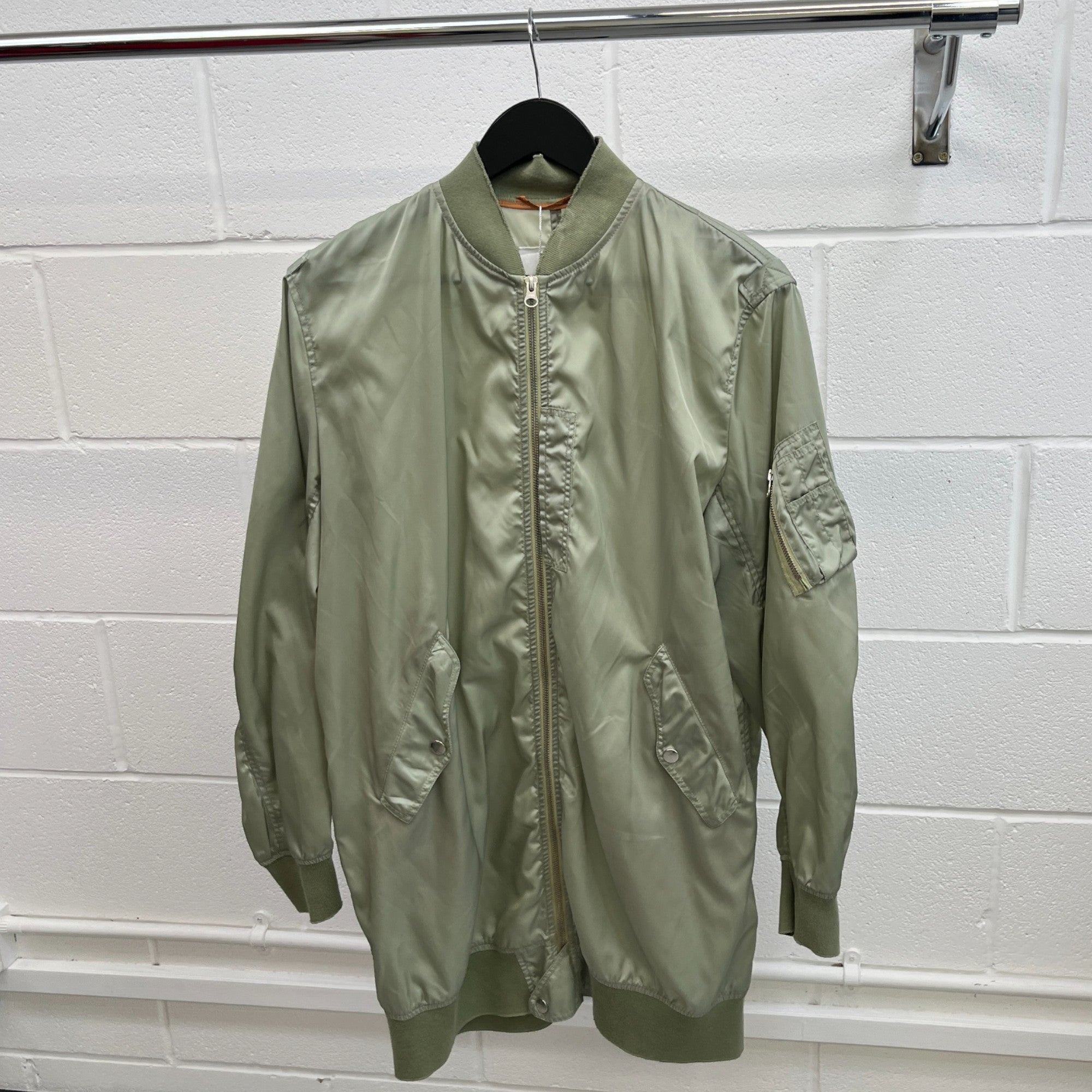 Men's Mm6 Long Bomber Jacket Green Size XL