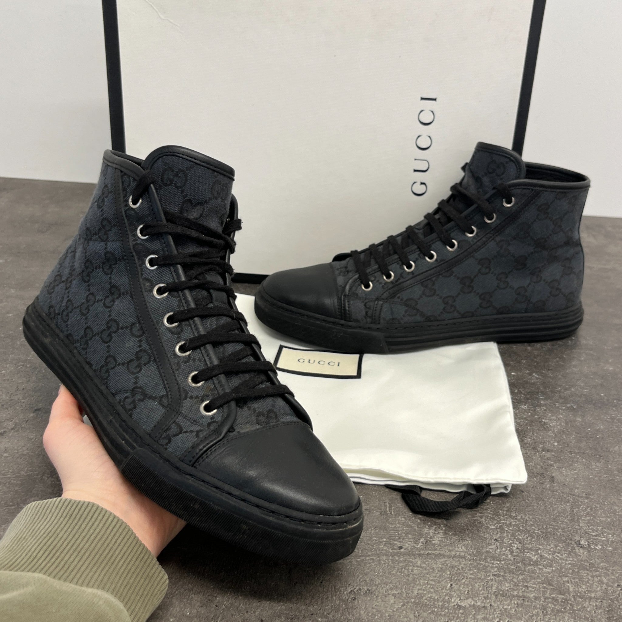 Men's Gg Supreme High Trainers Black Size EU 42 / UK 8