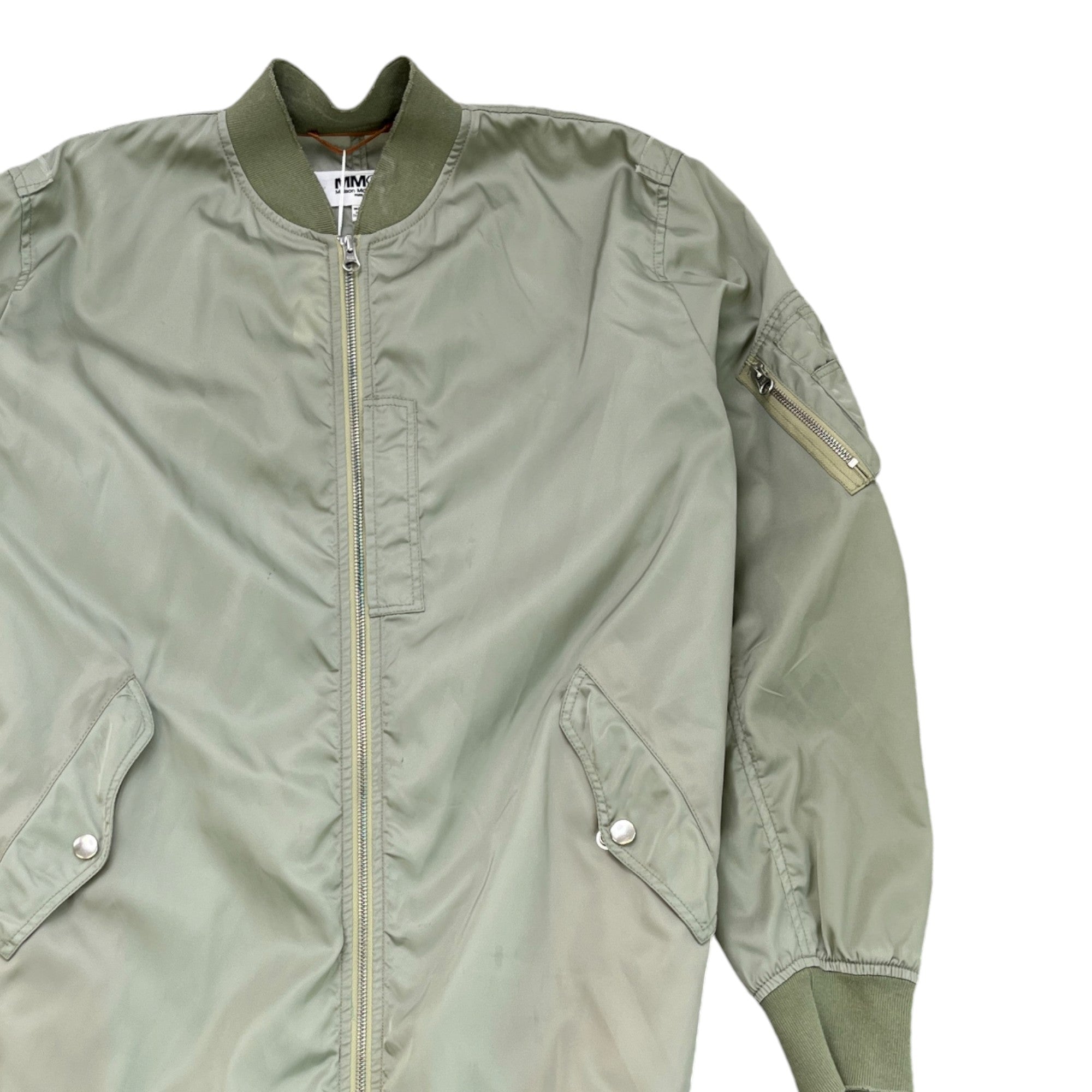 Men's Mm6 Long Bomber Jacket Green Size XL