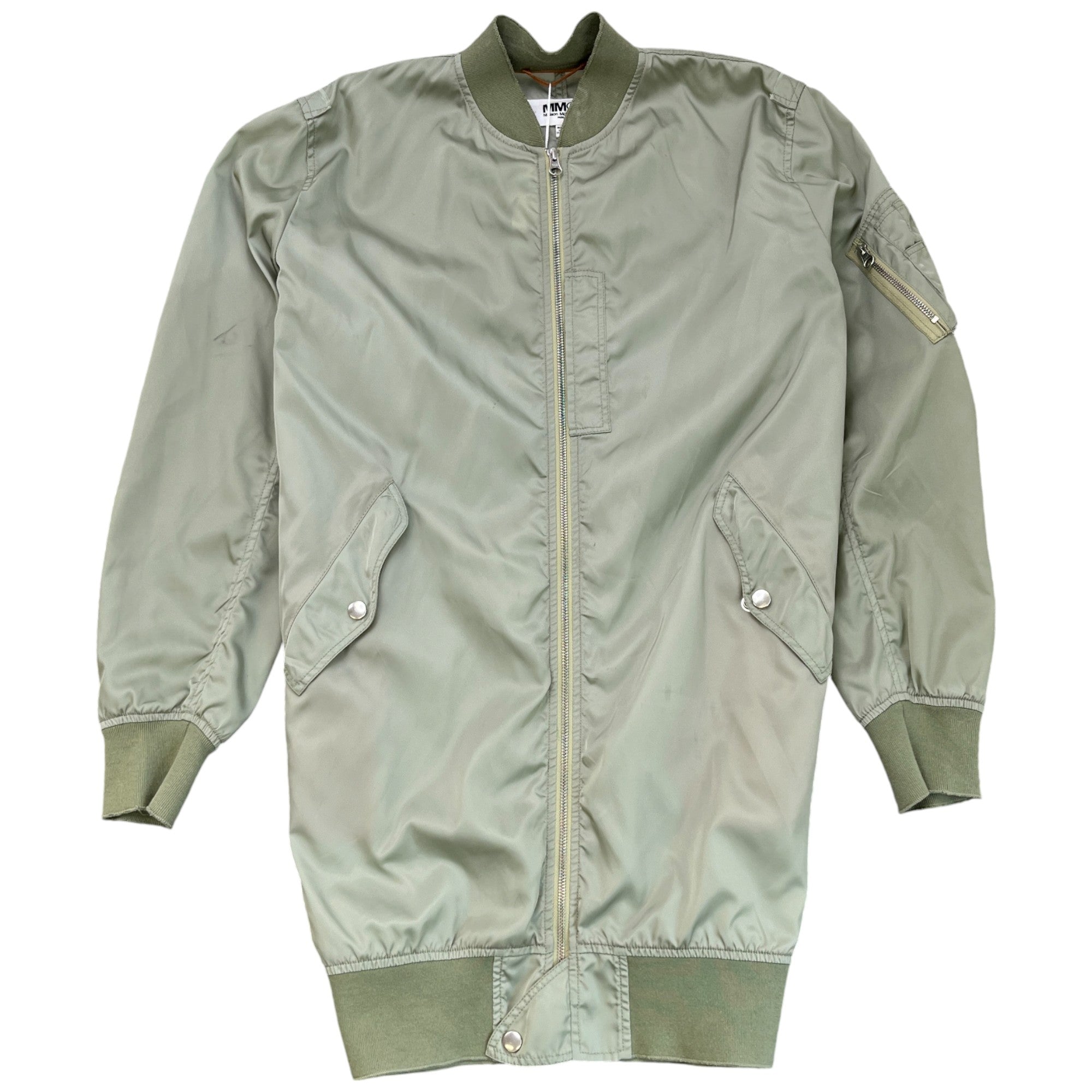 Men's Mm6 Long Bomber Jacket Green Size XL