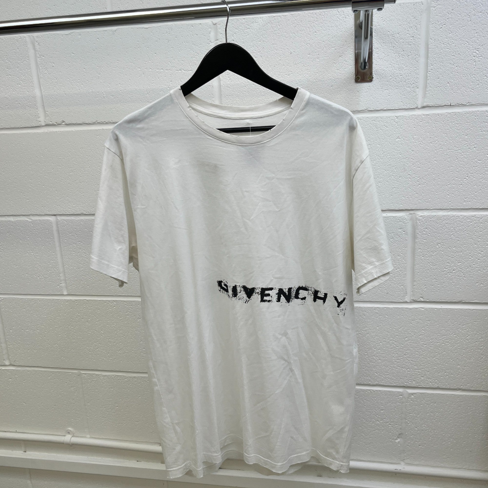 Men's Logo Print T-Shirt White Size L