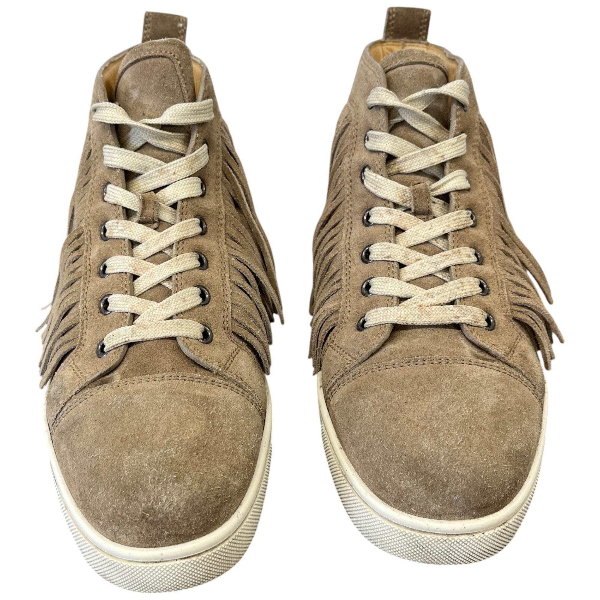 Men's Fringe Trim High Trainers Beige Size EU 41.5 / UK 7.5