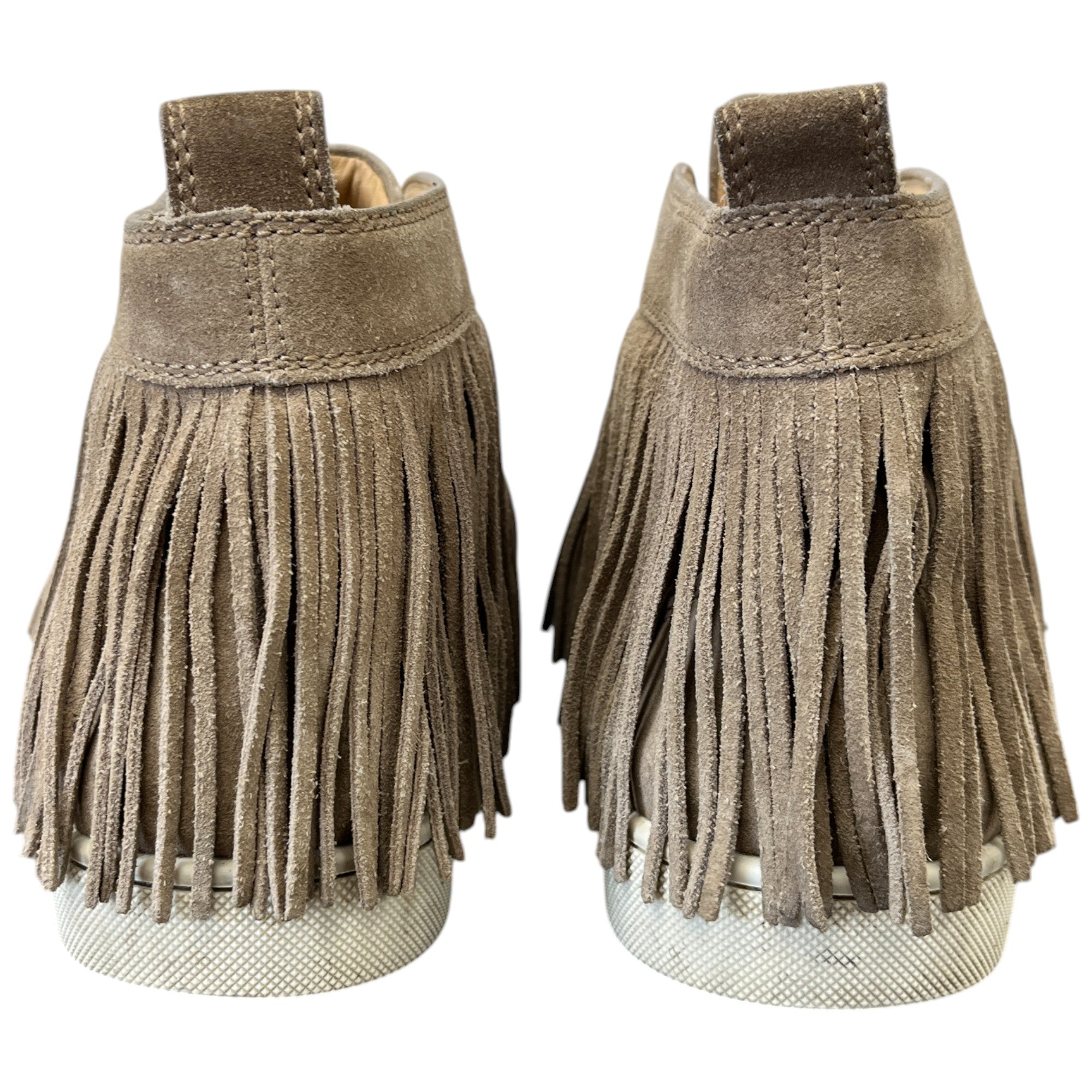 Men's Fringe Trim High Trainers Beige Size EU 41.5 / UK 7.5