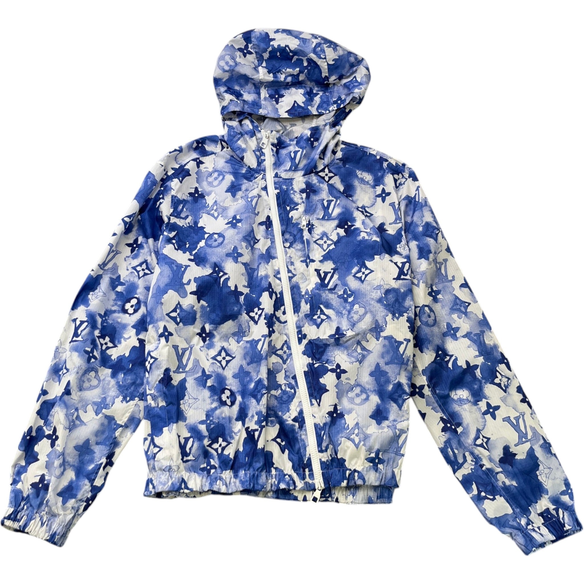 Men's Monogram Watercolor Windbreaker Blue Size IT 52 / XL