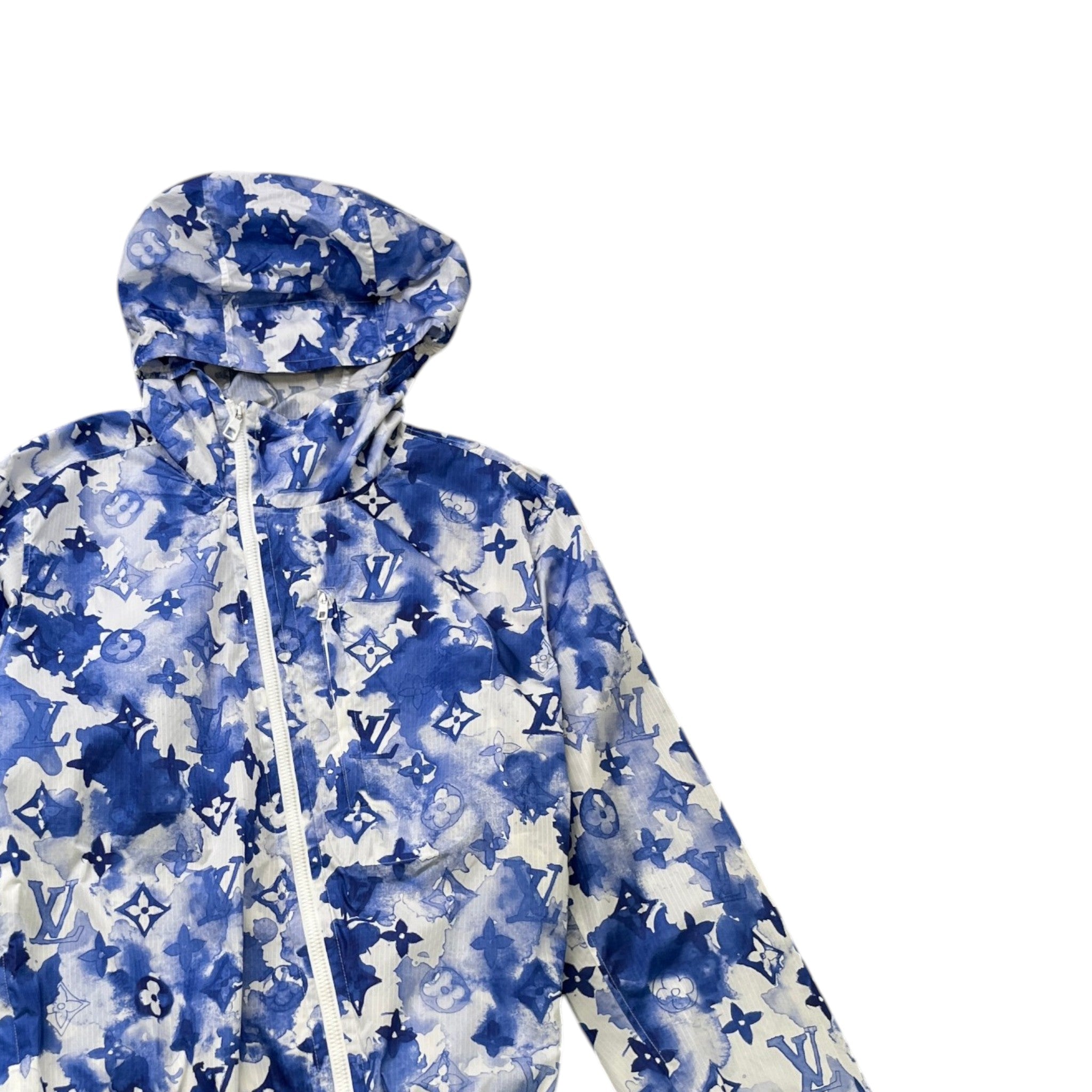 Men's Monogram Watercolor Windbreaker Blue Size IT 52 / XL