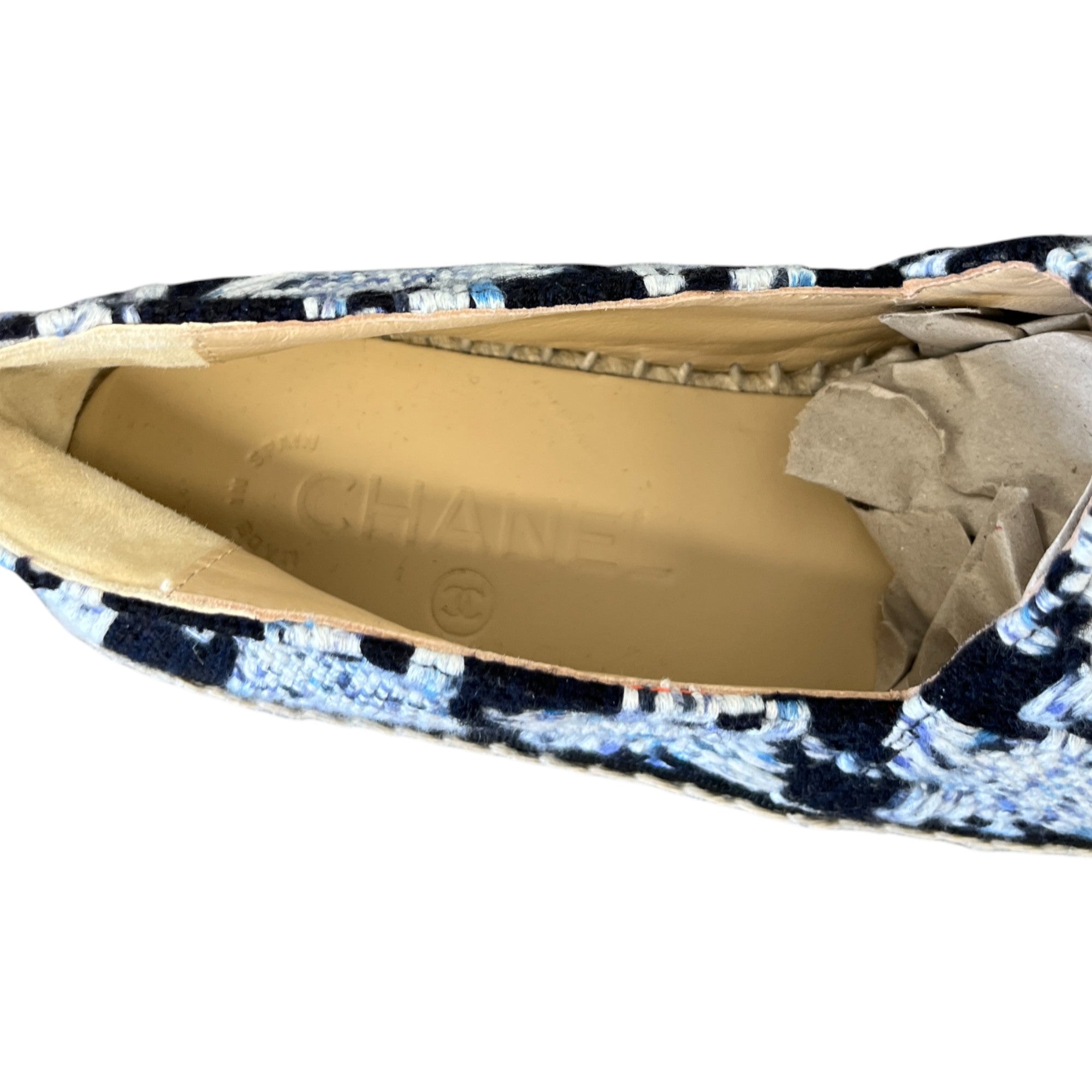 Women's Tweed Espadrilles Blue Size EU 37 / UK 4