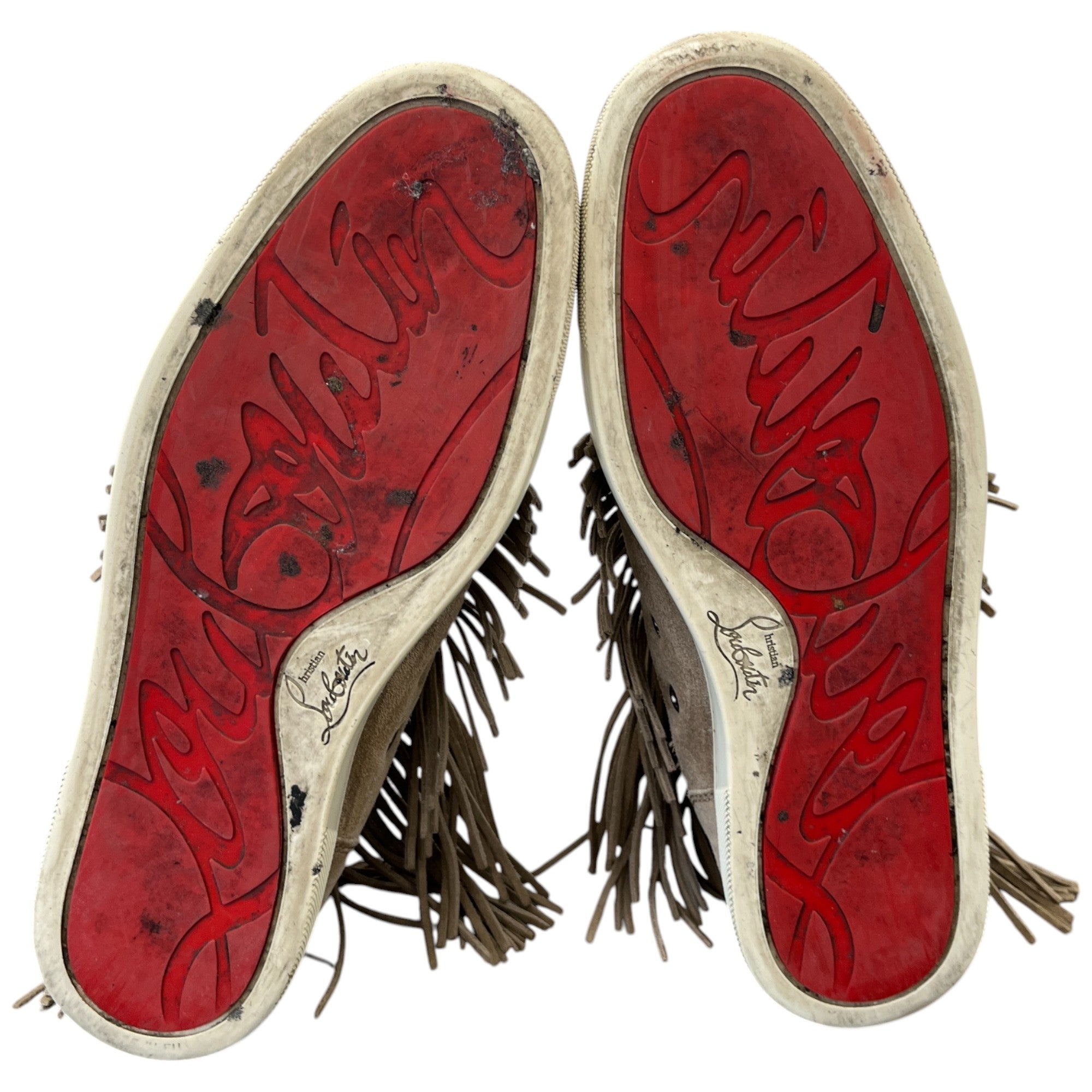 Men's Fringe Trim High Trainers Beige Size EU 41.5 / UK 7.5