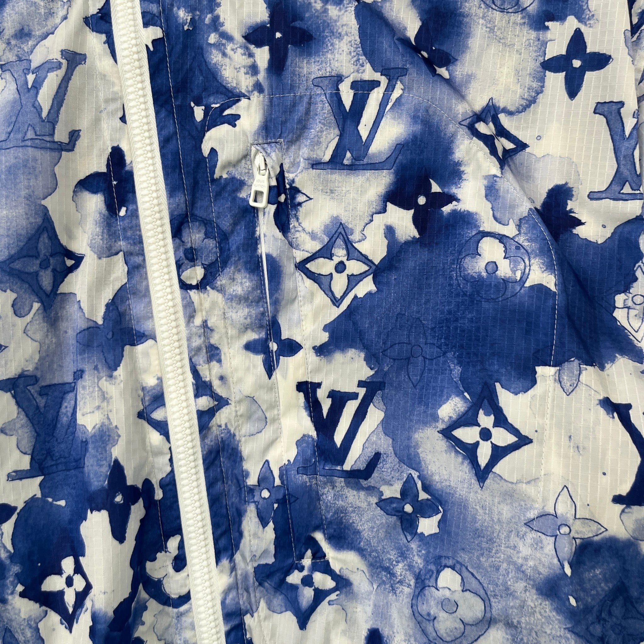 Men's Monogram Watercolor Windbreaker Blue Size IT 52 / XL