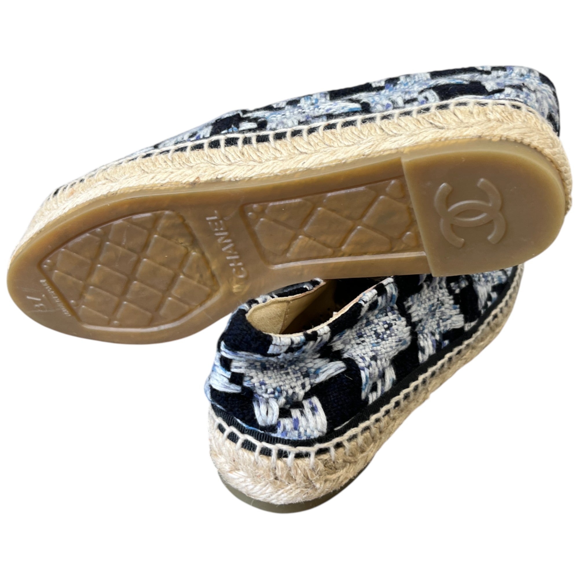 Women's Tweed Espadrilles Blue Size EU 37 / UK 4